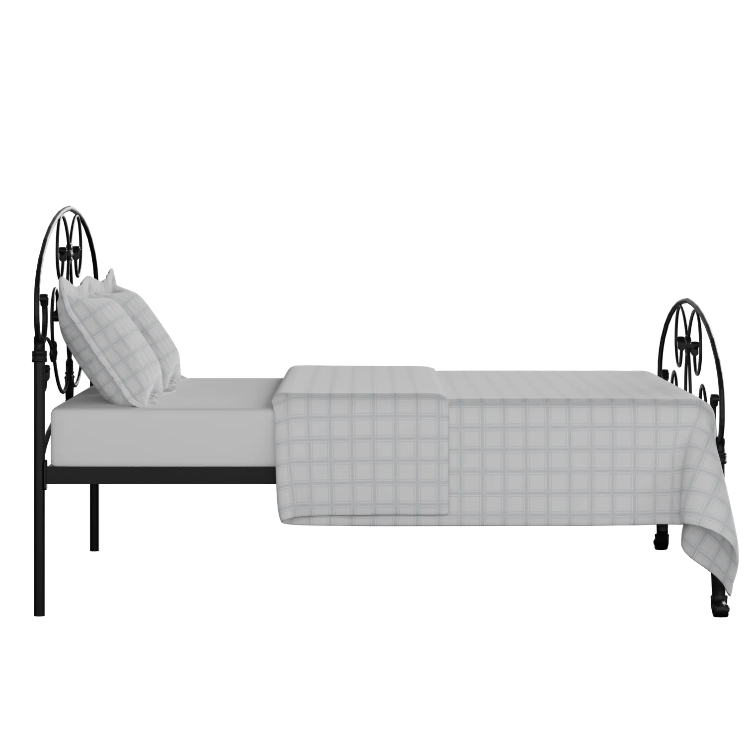 Arigna iron/metal bed in black with Juno mattress
