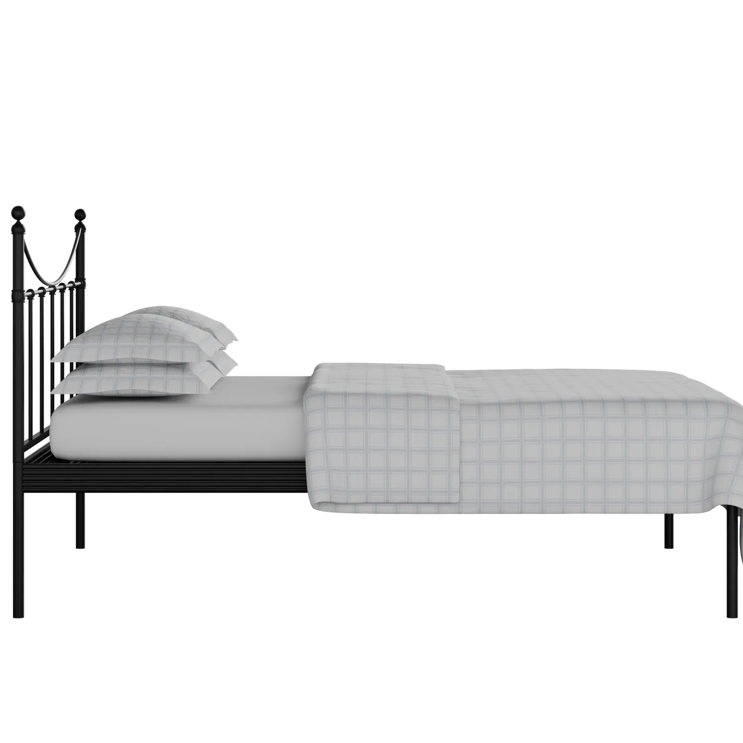 Camden cama de metal en negro con colchón