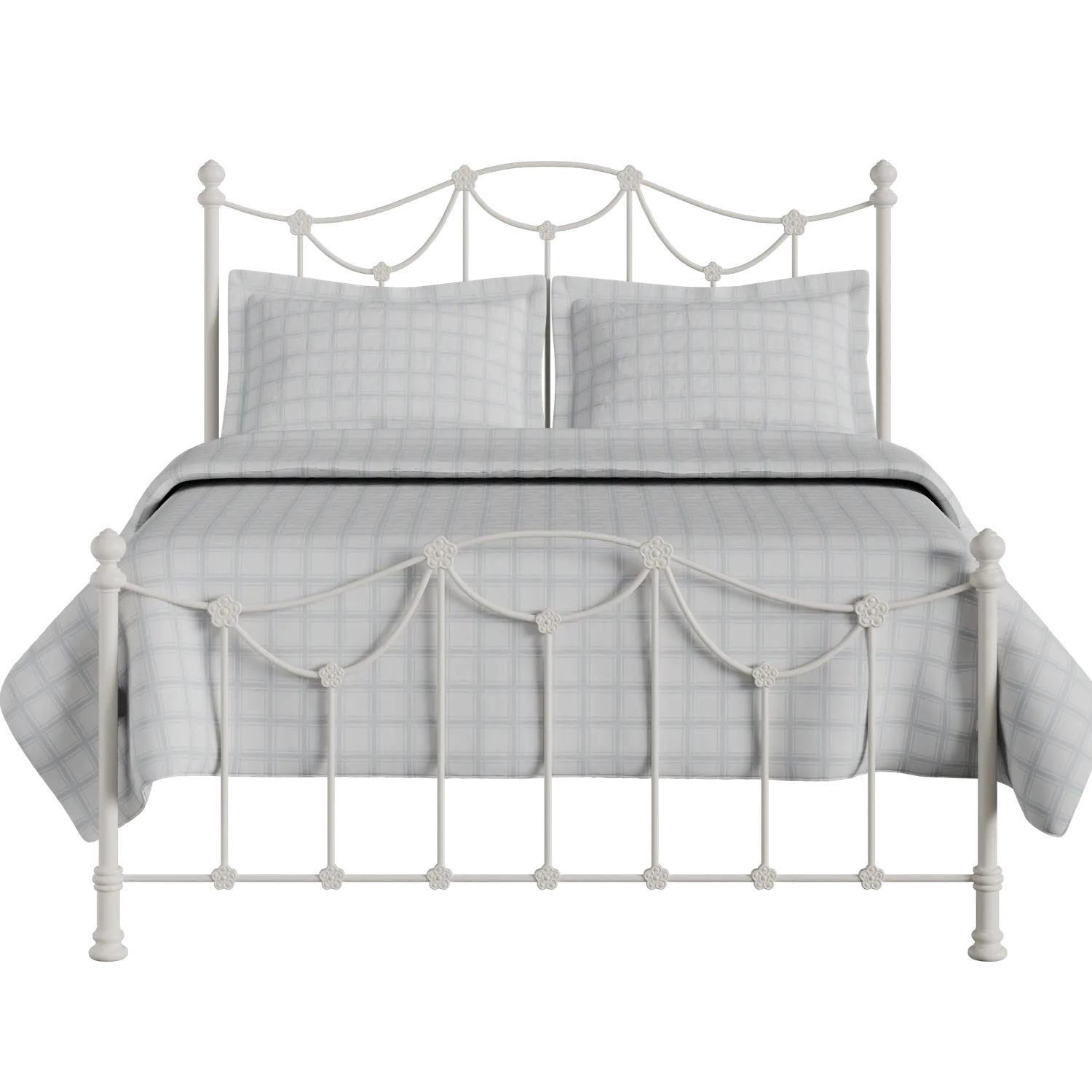 Carie Low Footend iron/metal bed in ivory