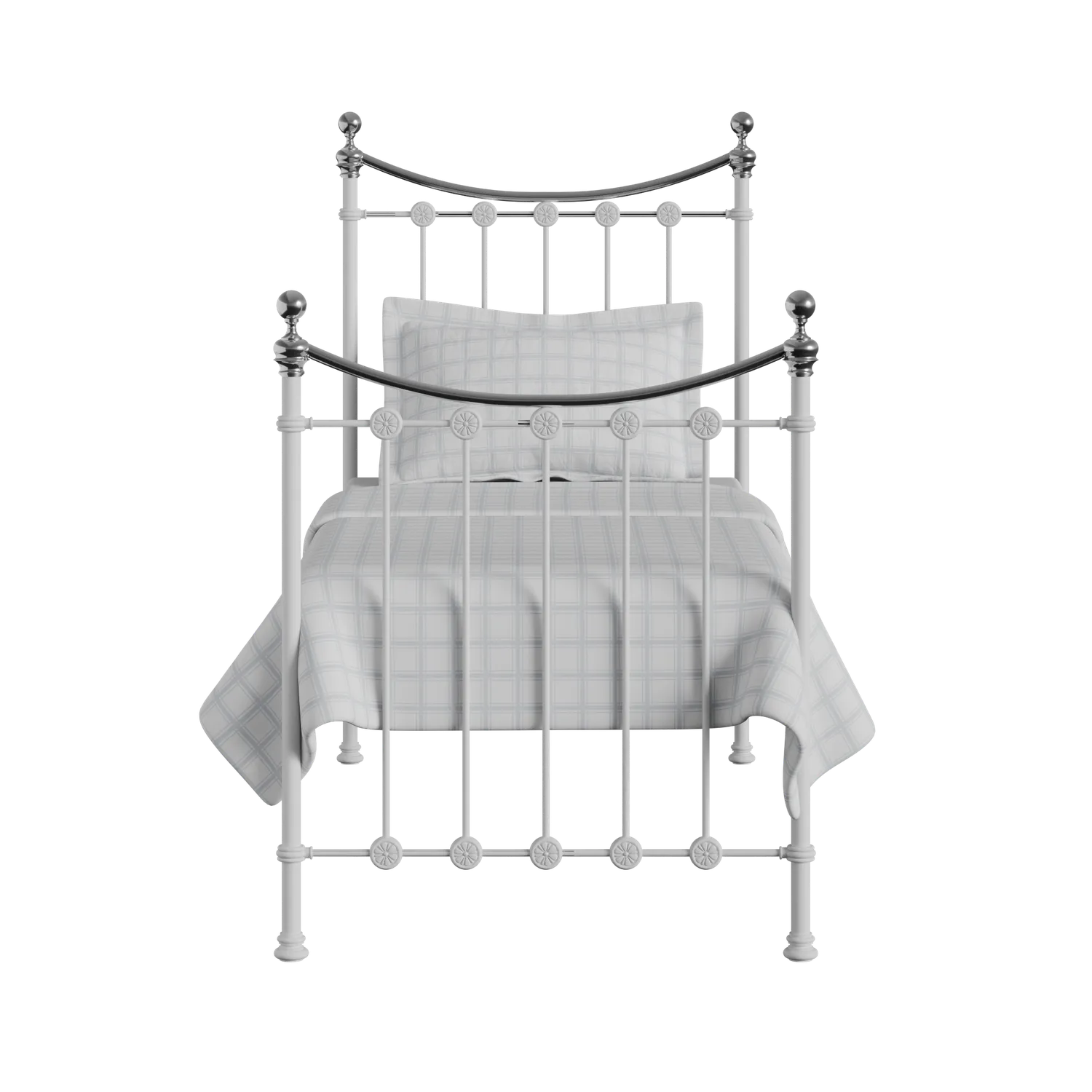 Carrick Chromo iron/metal single bed in white