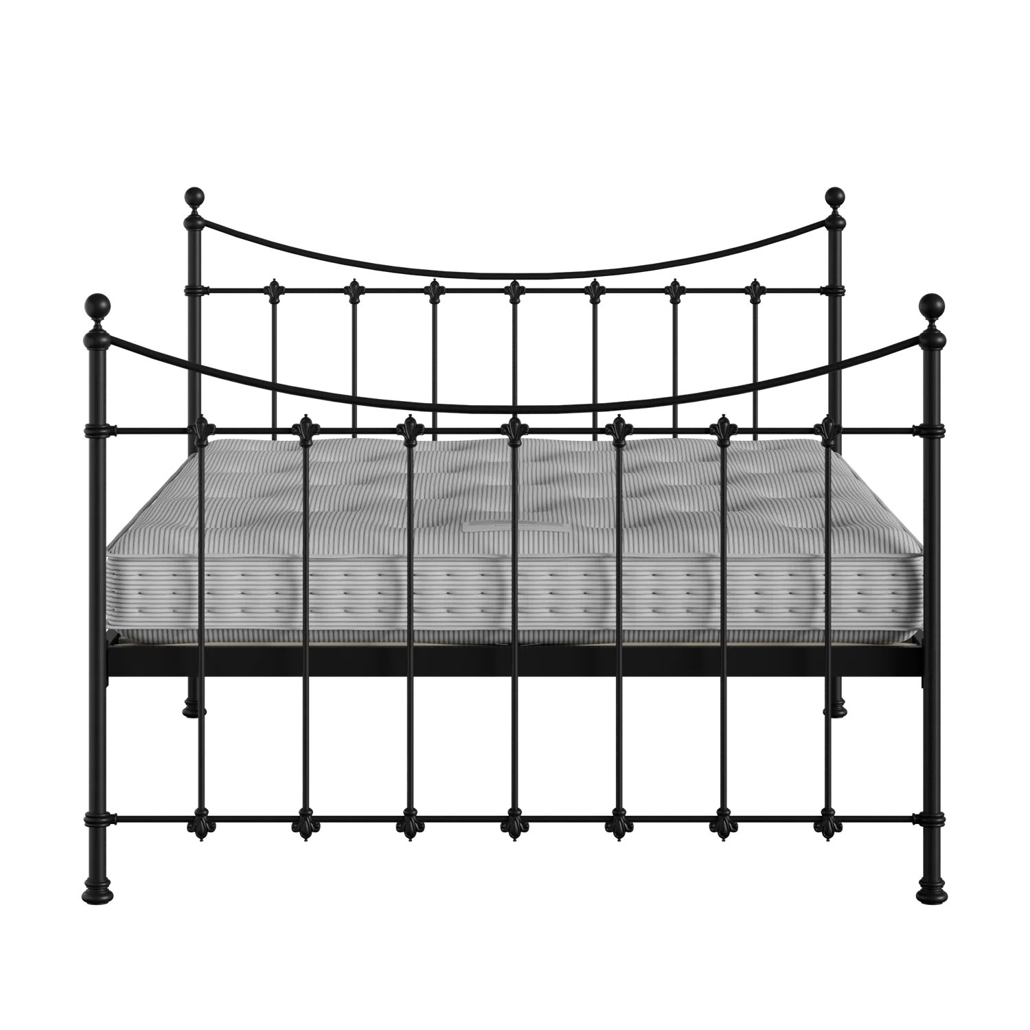 Chatsworth ijzeren bed in zwart met matras