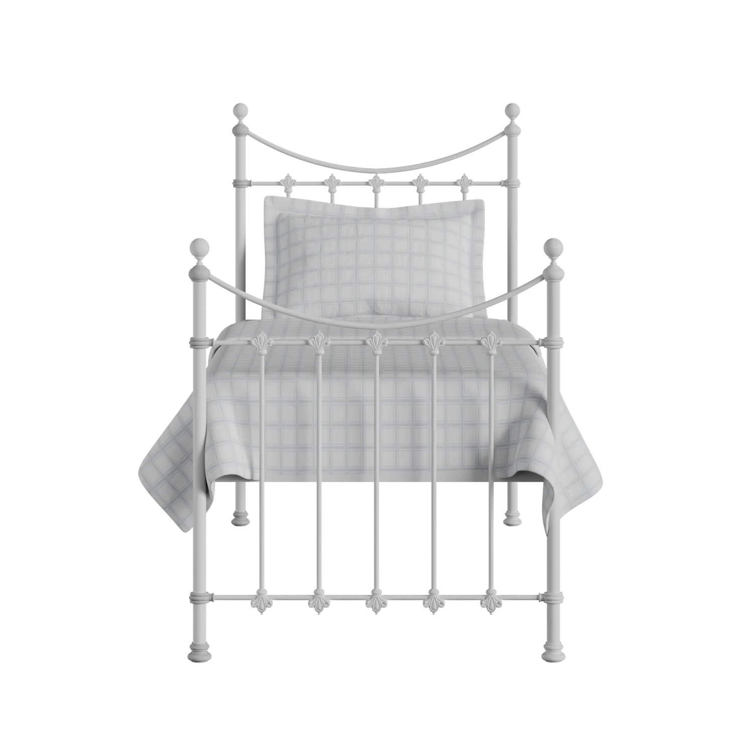 Chatsworth iron/metal single bed in white
