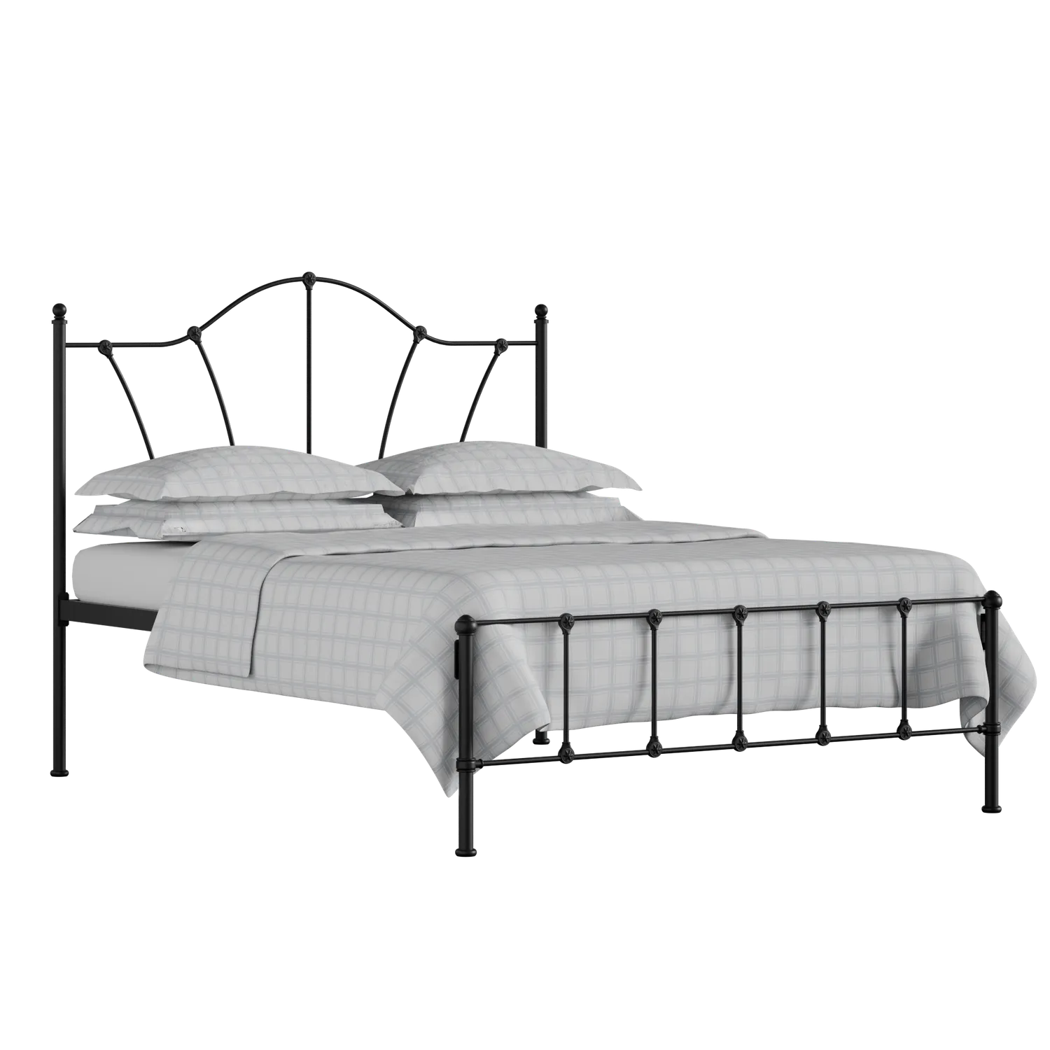 Claudia iron/metal bed in black with Juno mattress