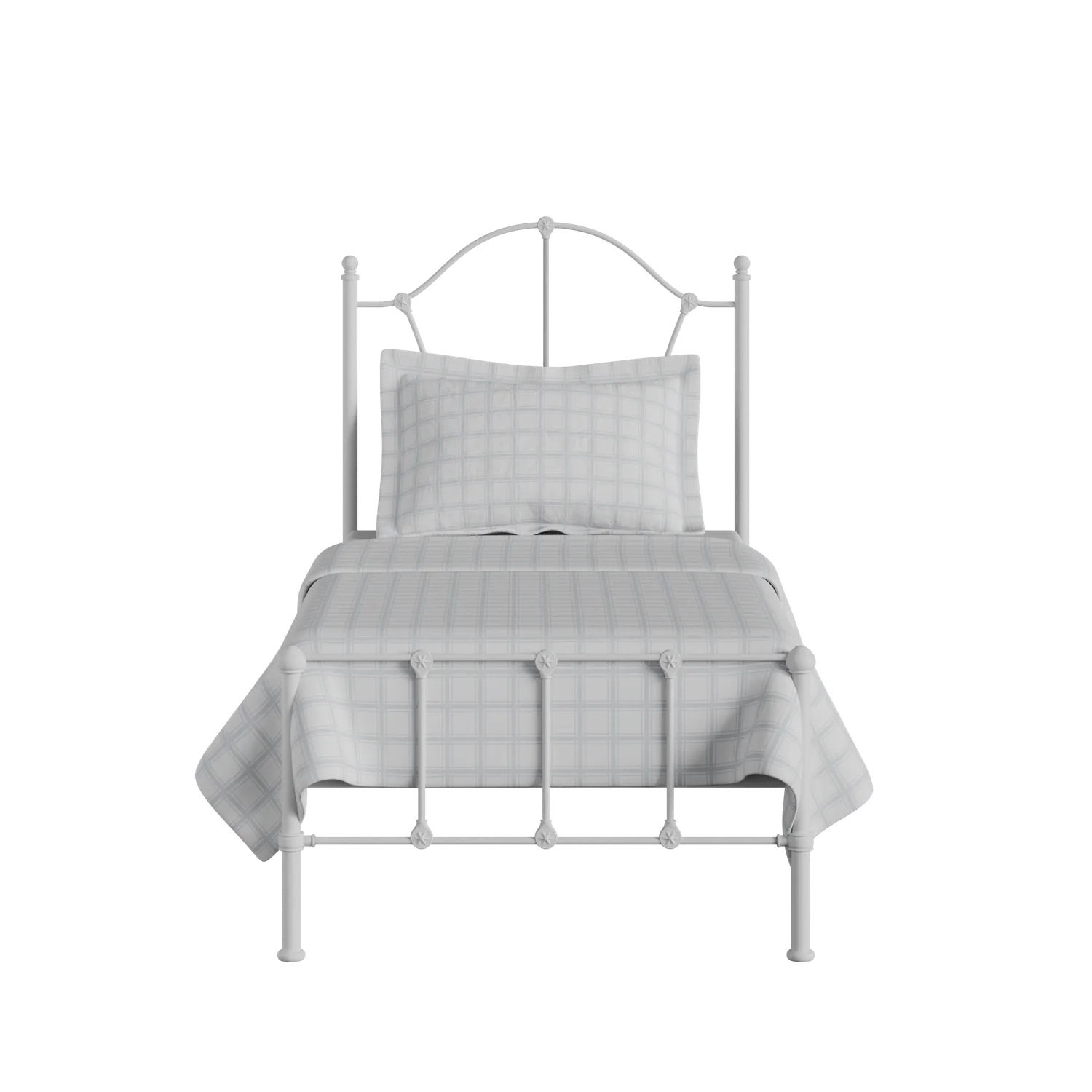 Claudia iron/metal single bed in white