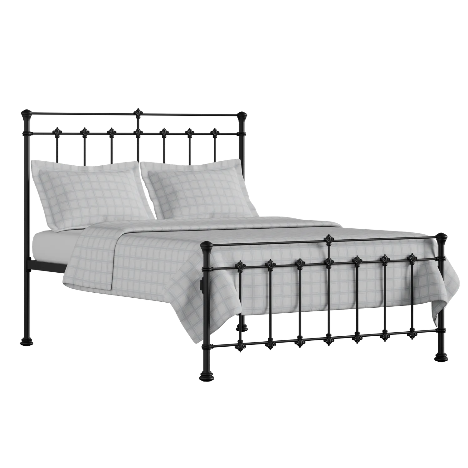 Edwardian iron/metal bed in black with Juno mattress