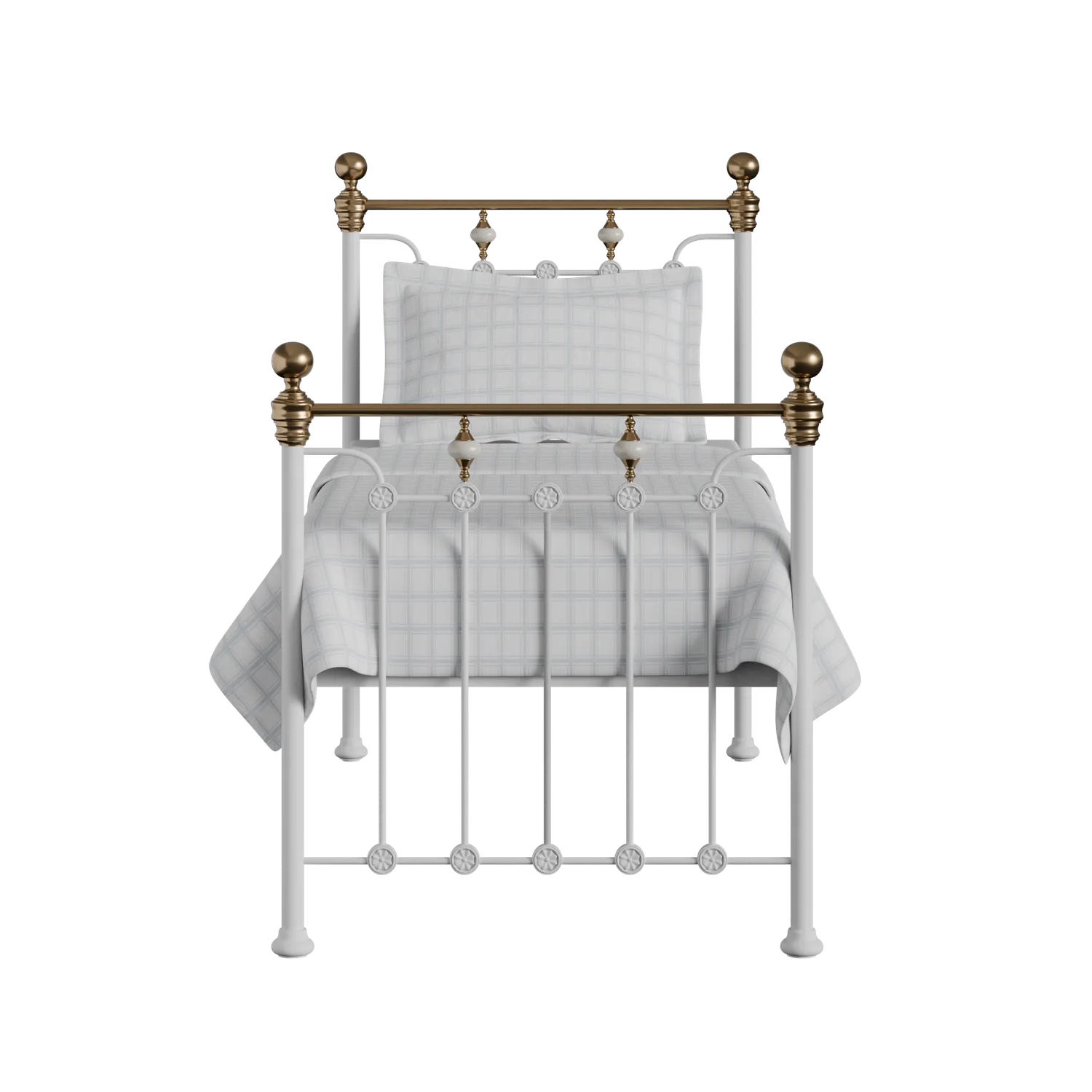 Glenholm cama individual de metal en blanco