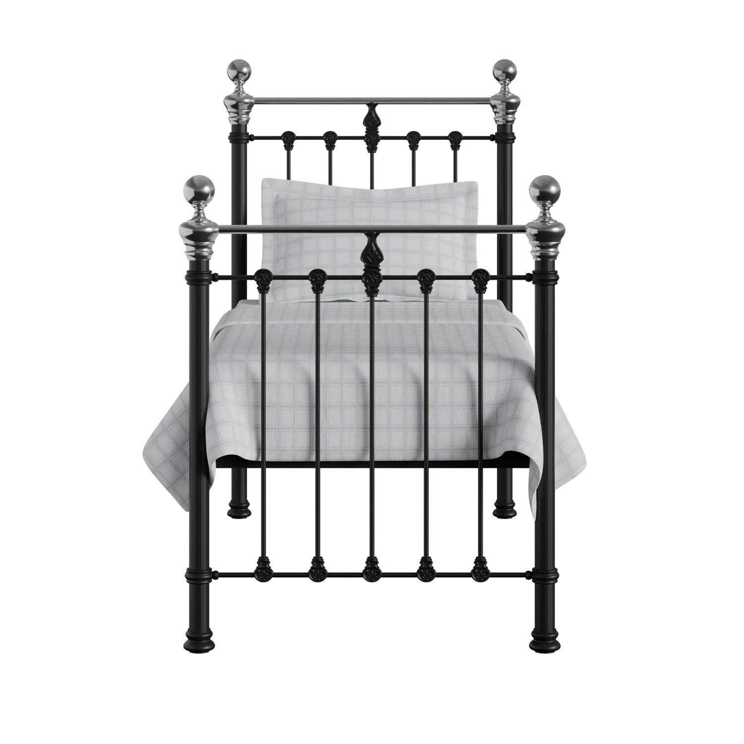 Hamilton Chromo cama individual de metal en negro