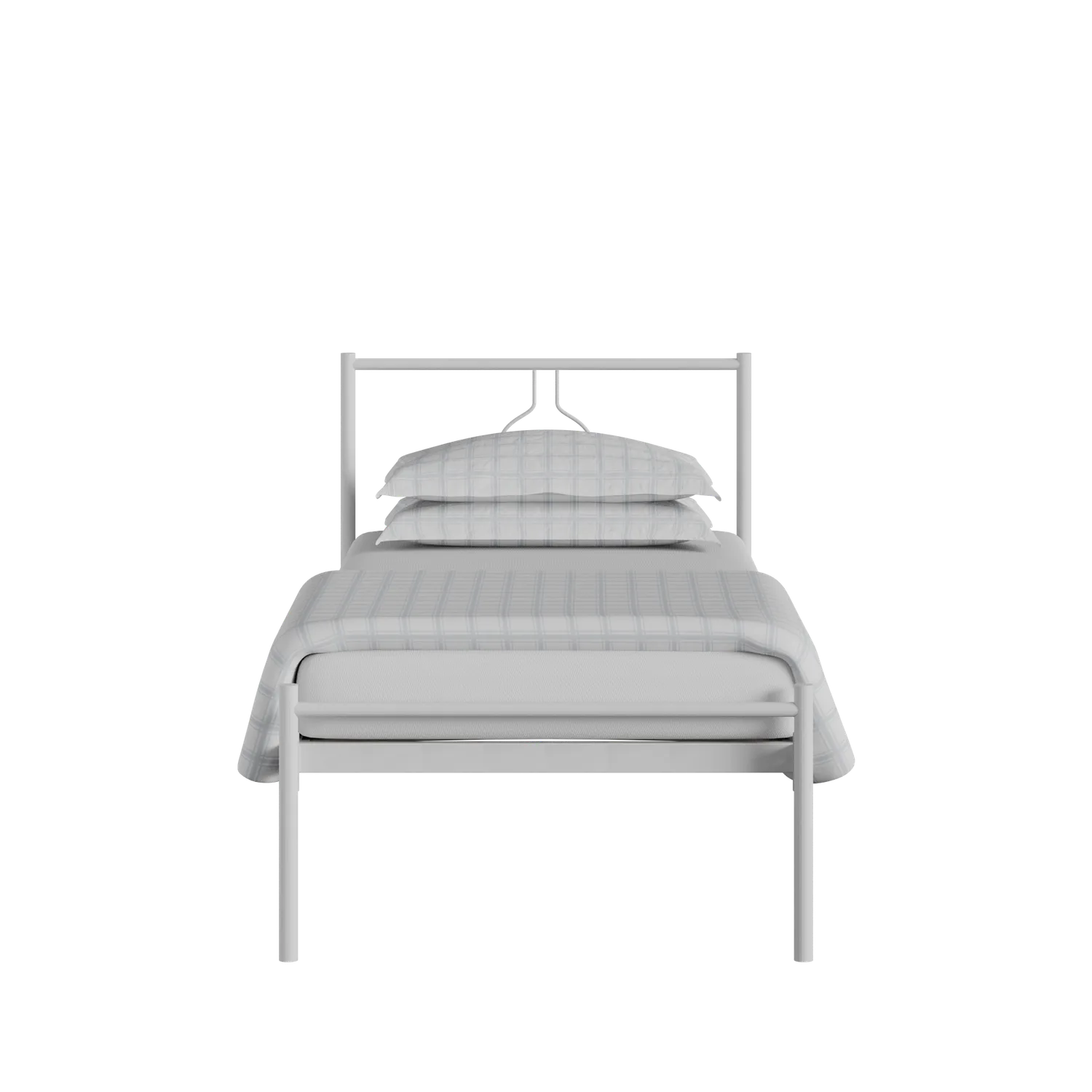 Meiji cama individual de metal en blanco