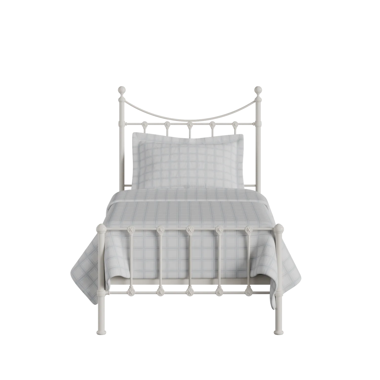 Olivia iron/metal single bed in ivory