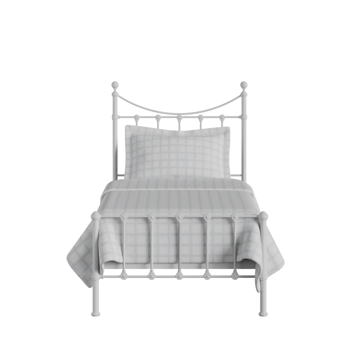 Olivia iron/metal single bed in white