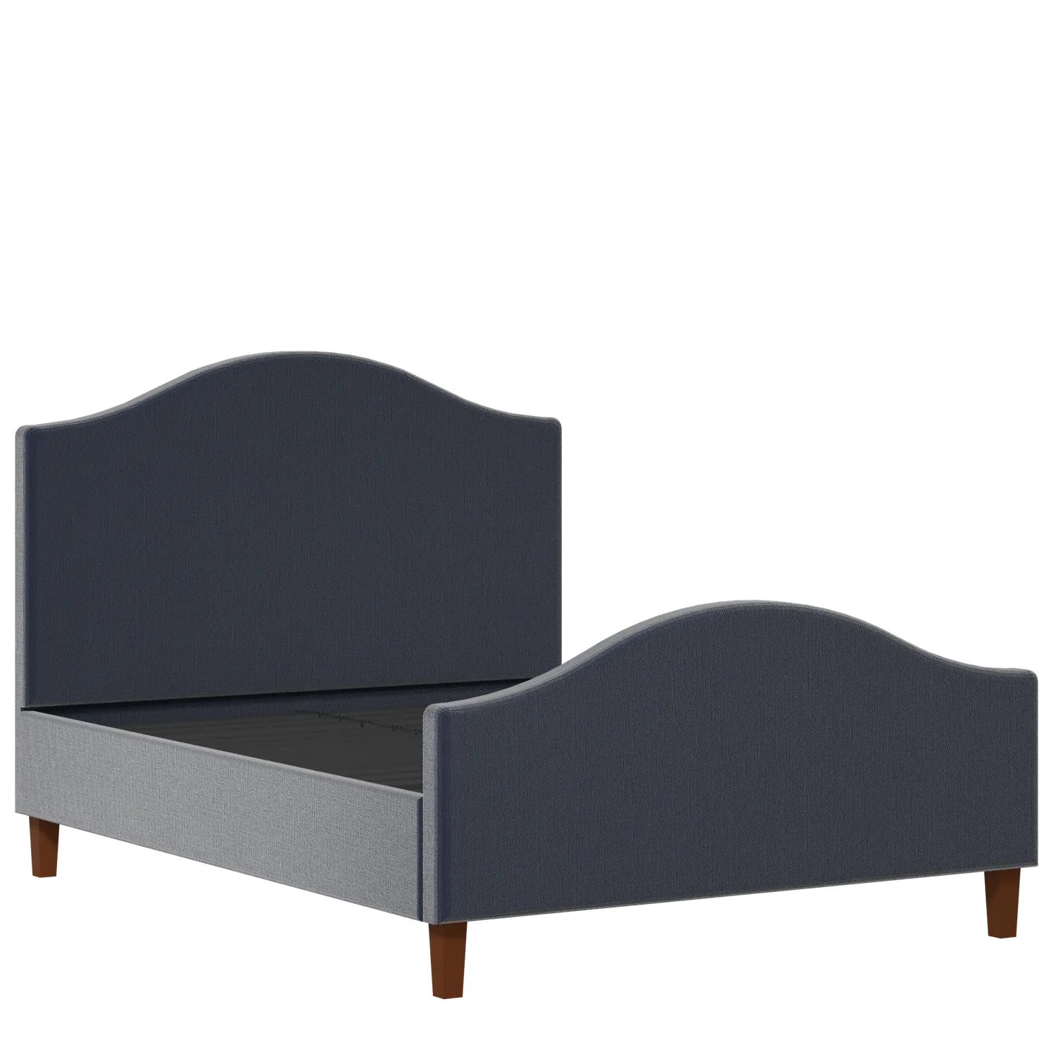 Burley upholstered bed in oxford blue fabric
