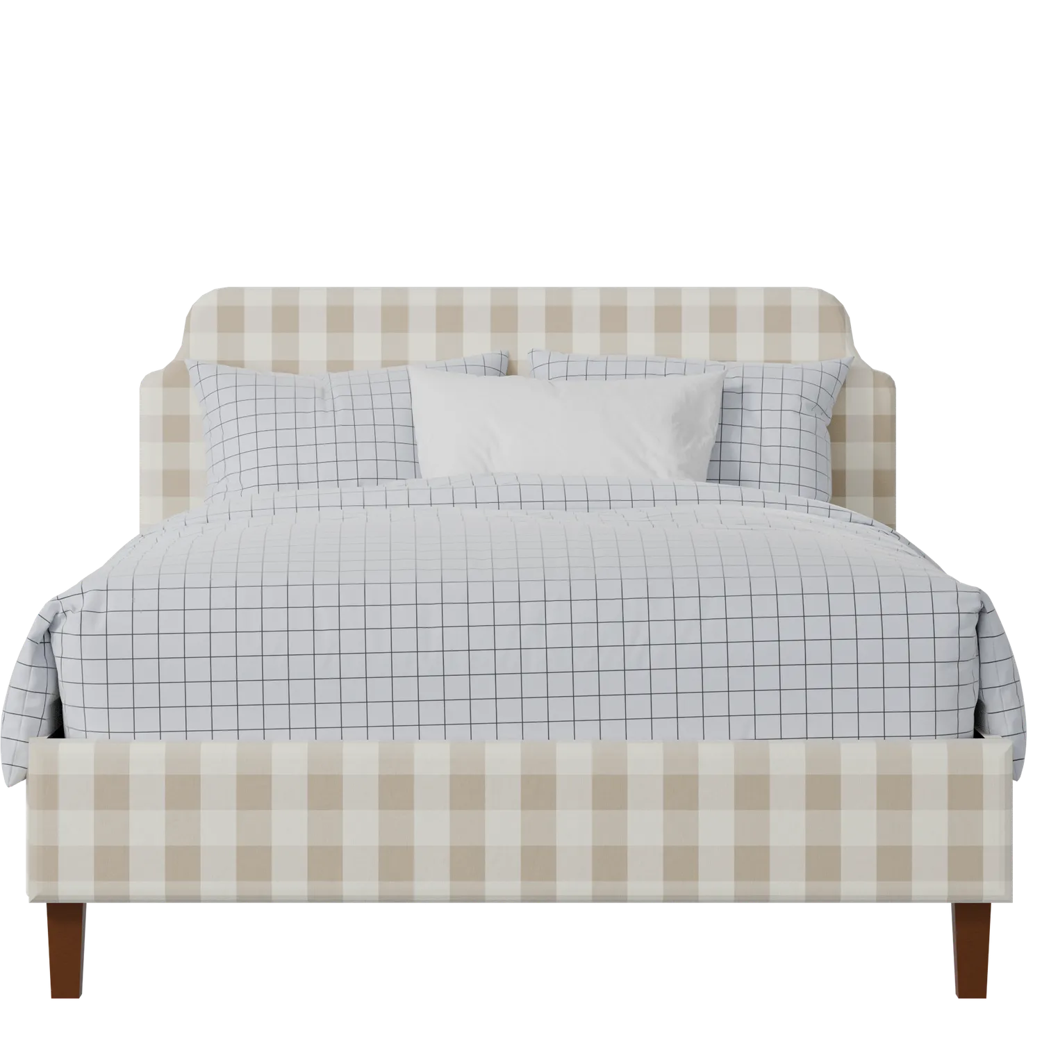 Charing Slim upholstered bed in Romo Kemble Putty fabric