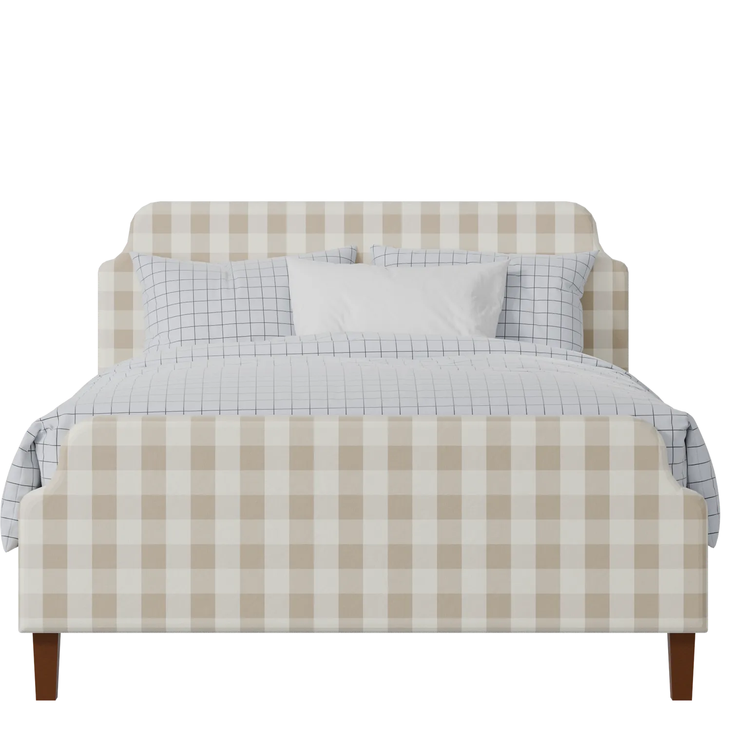 Charing upholstered bed in Romo Kemble Putty fabric