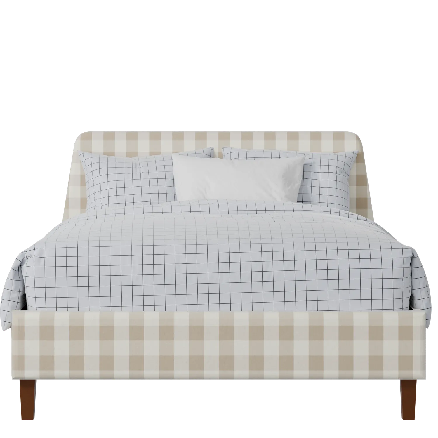 Hanwell Slim upholstered bed in Romo Kemble Putty fabric