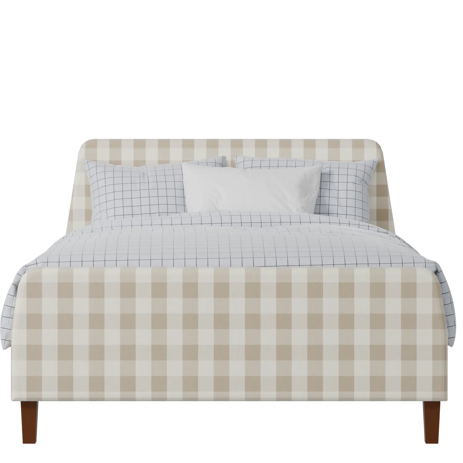 Hanwell upholstered bed in Romo Kemble Putty fabric