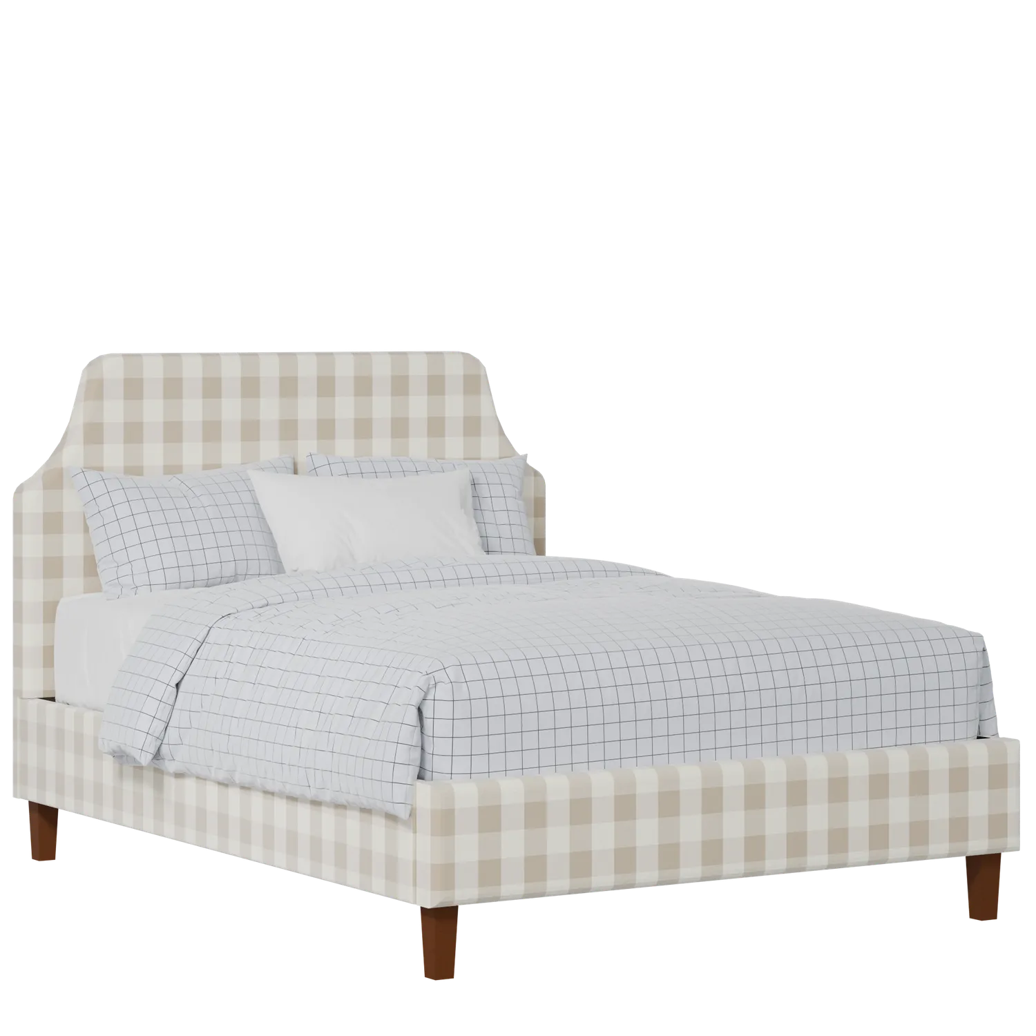 Henley upholstered bed in Romo Kemble Putty fabric with Juno mattress