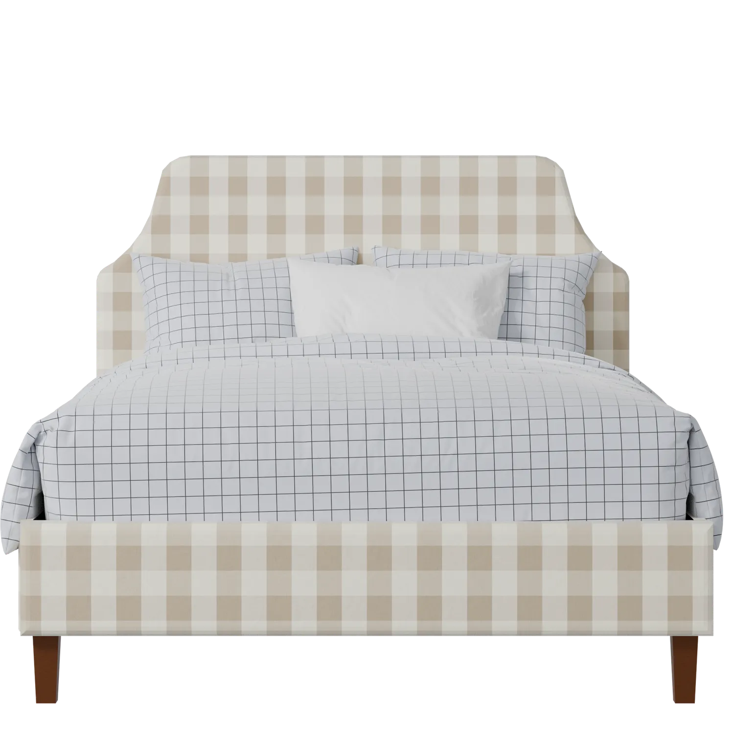 Henley upholstered bed in Romo Kemble Putty fabric