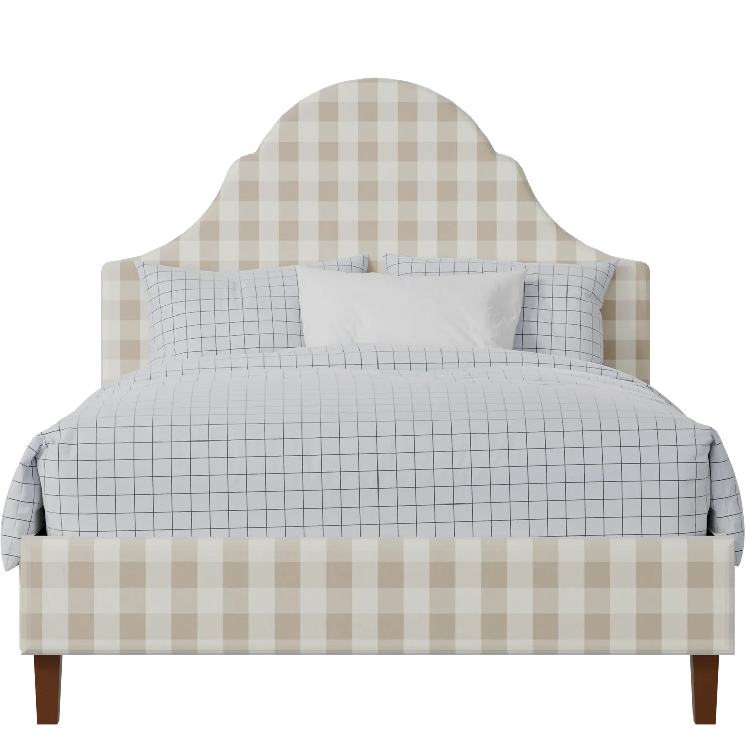 Irvine upholstered bed in Romo Kemble Putty fabric