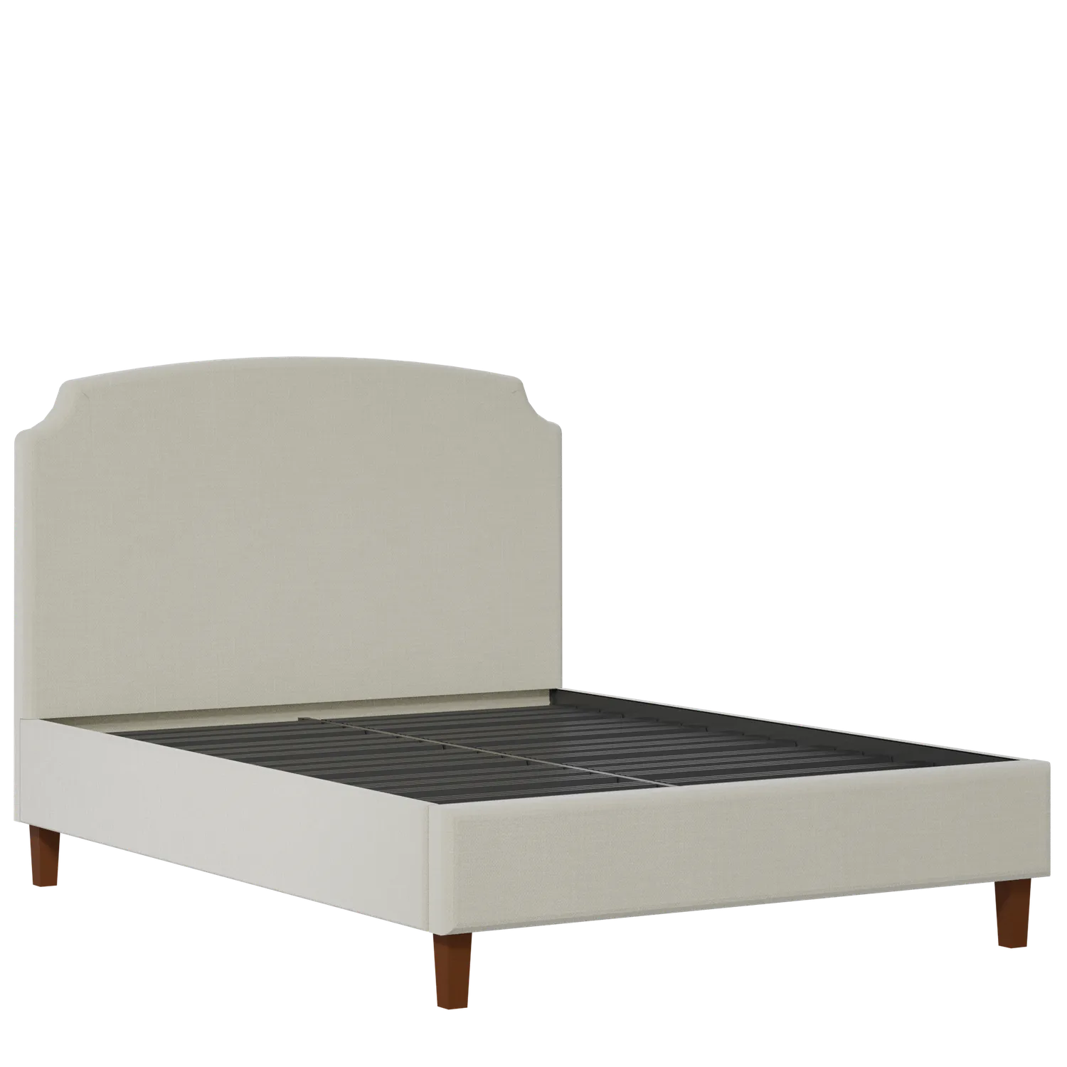 Poole Slim upholstered bed in oatmeal fabric