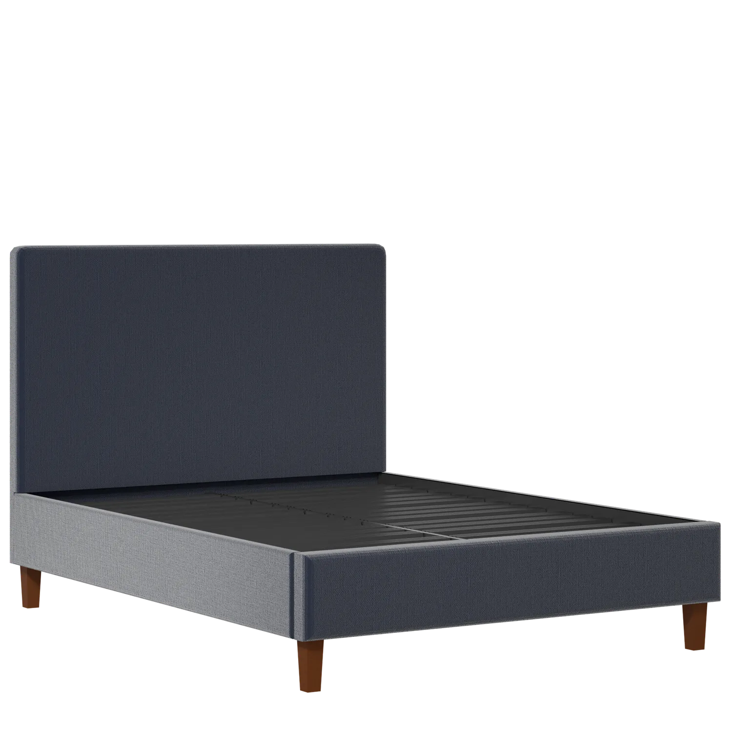 Porto Slim upholstered bed in oxford blue fabric
