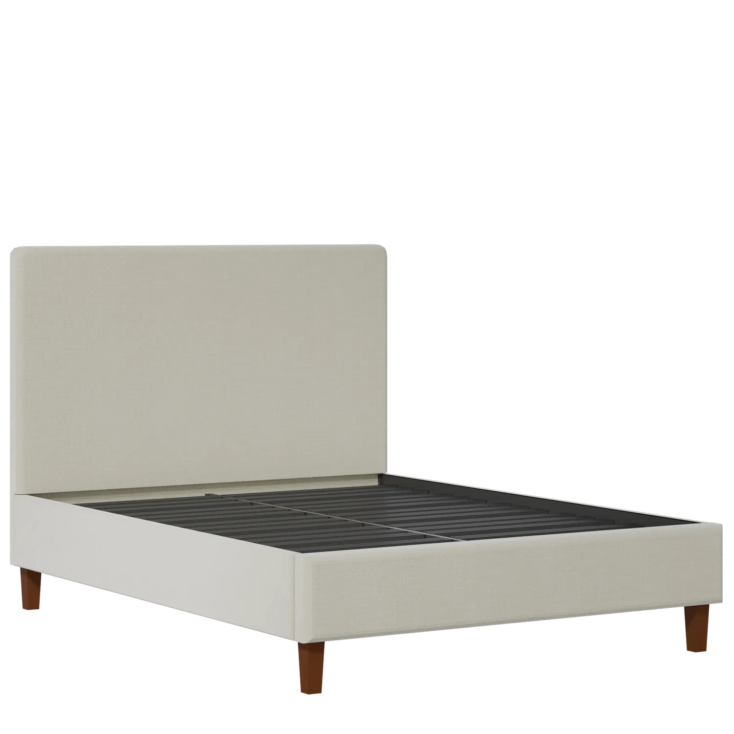 Porto Slim upholstered bed in oatmeal fabric