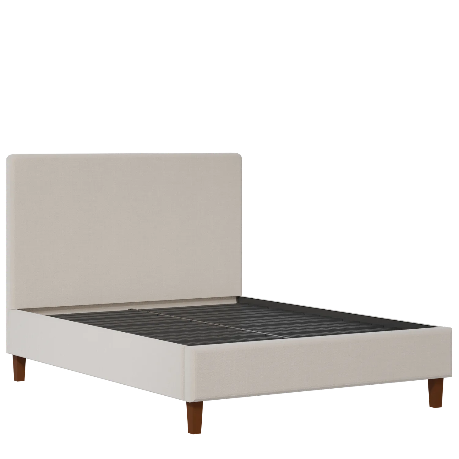 Porto Slim upholstered bed in silver fabric