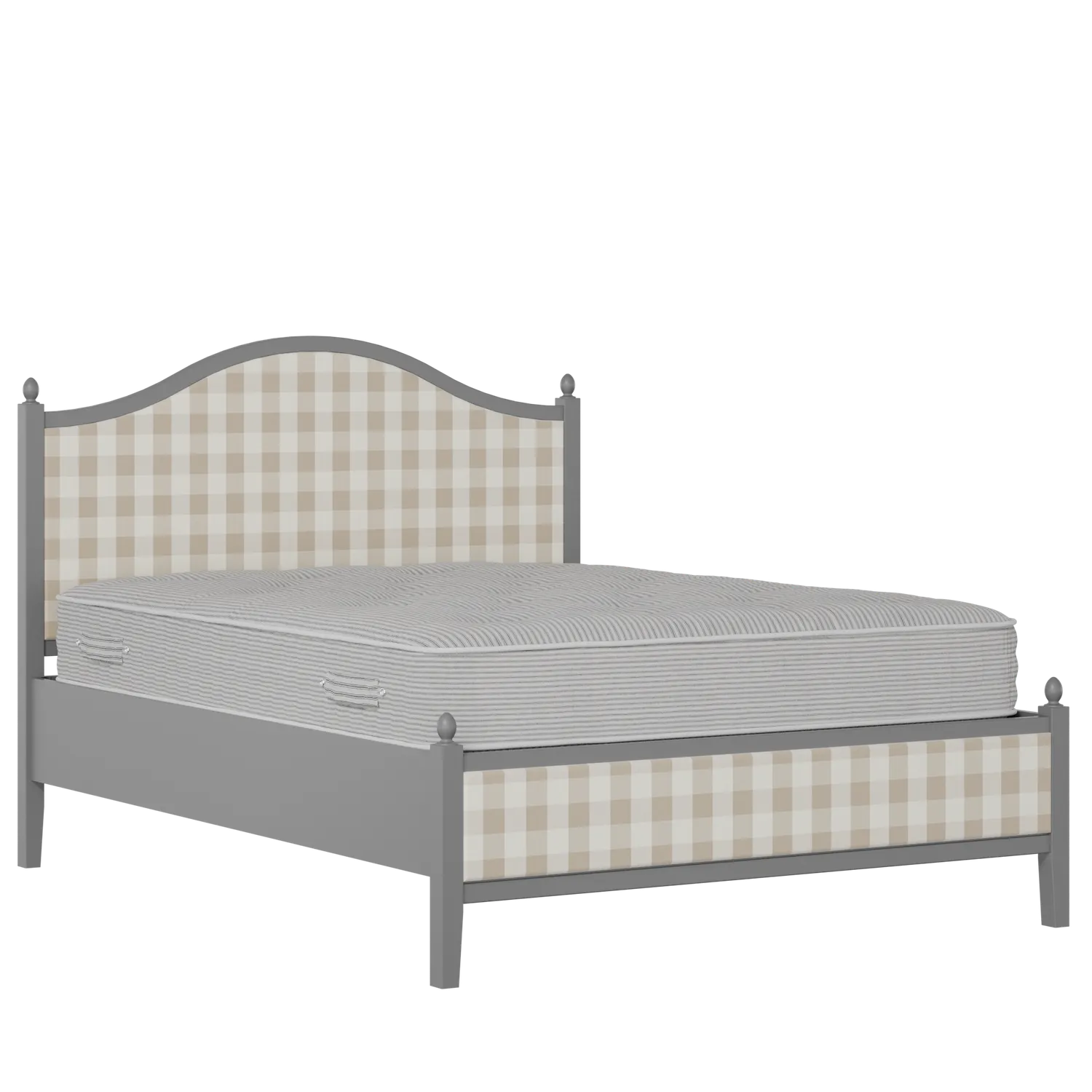 Brady Slim Upholstered wood upholstered bed in grey with Romo Kemble Putty fabric