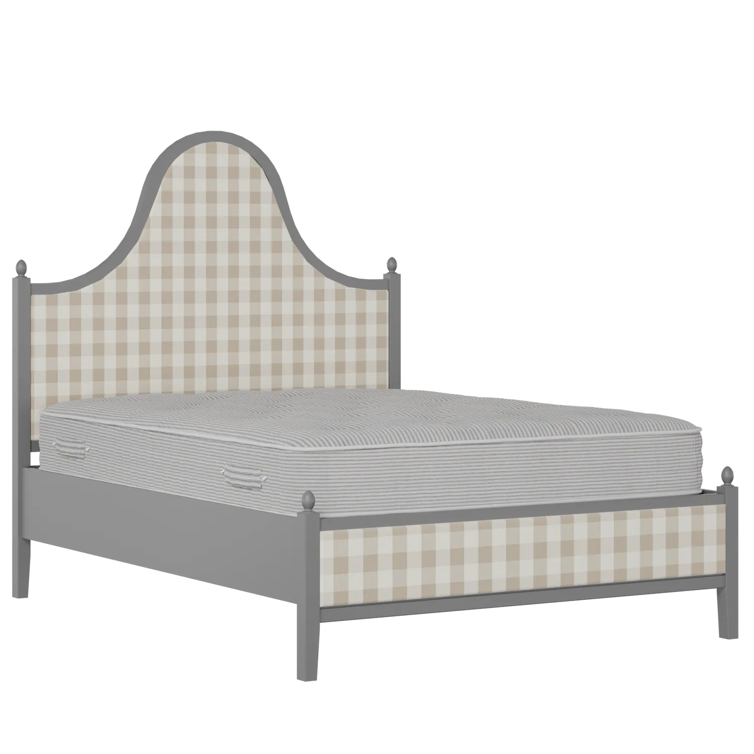 Bryce Upholstered wood upholstered bed in grey with Romo Kemble Putty fabric