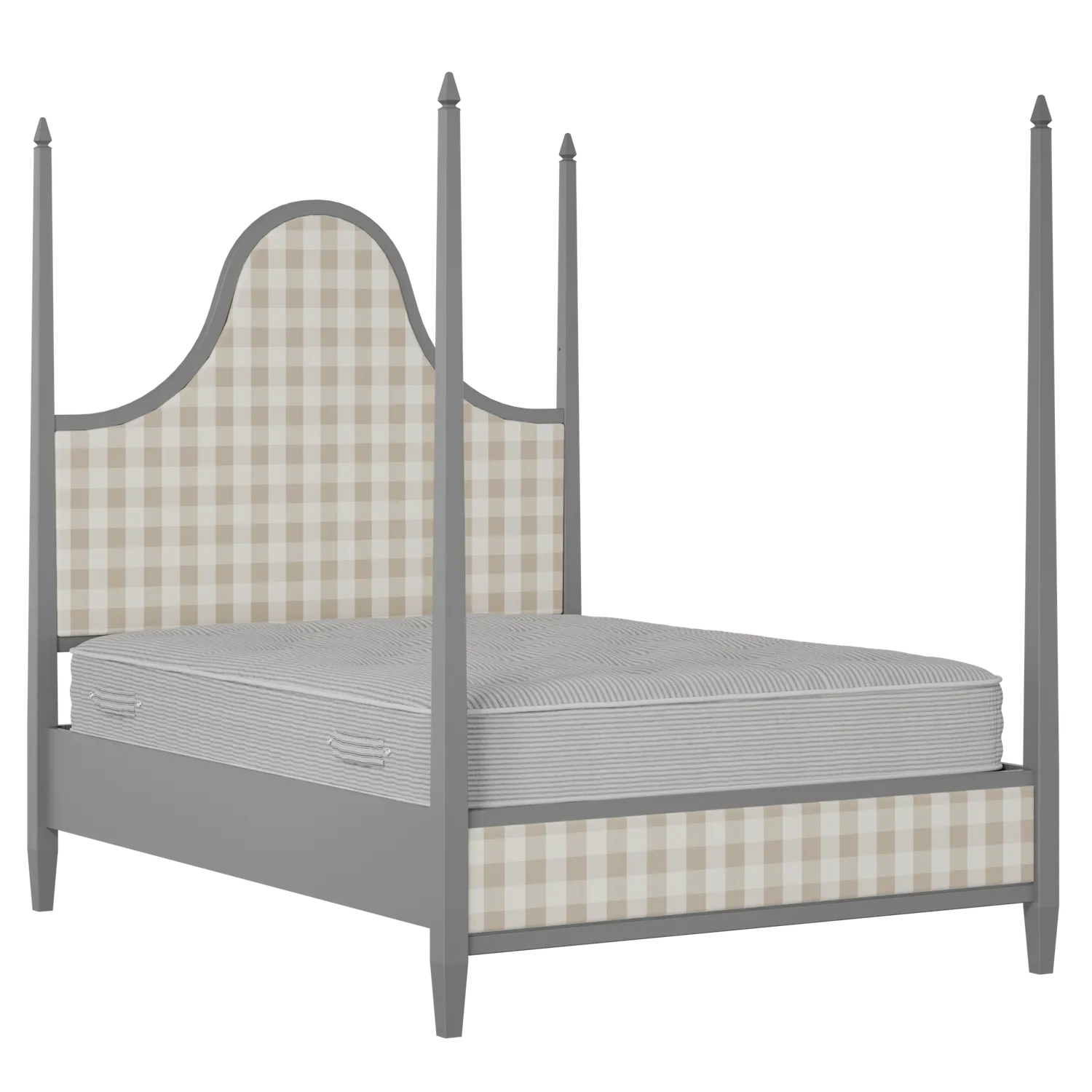 Kelly Upholstered wood upholstered bed in grey with Romo Kemble Putty fabric