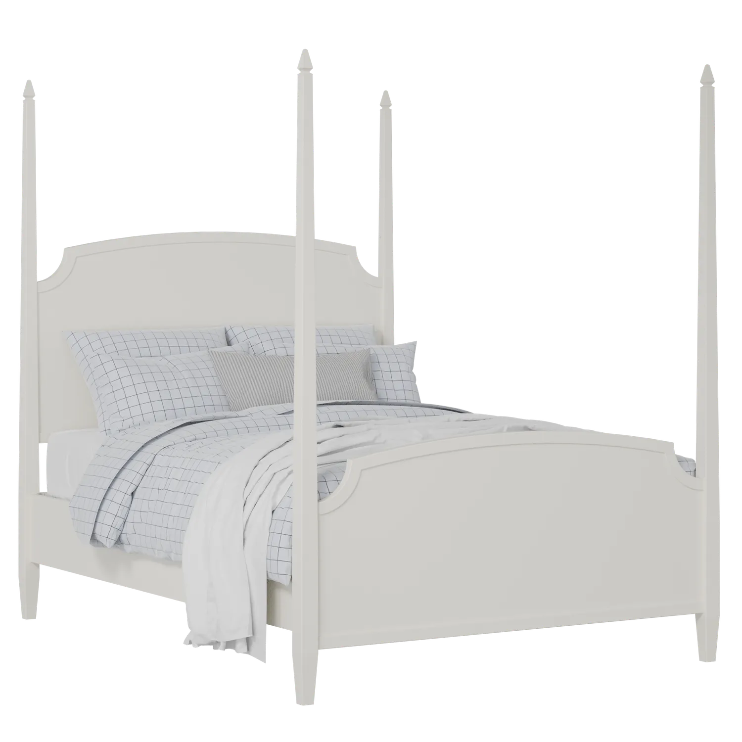 Austin painted wood bed in white with Juno mattress