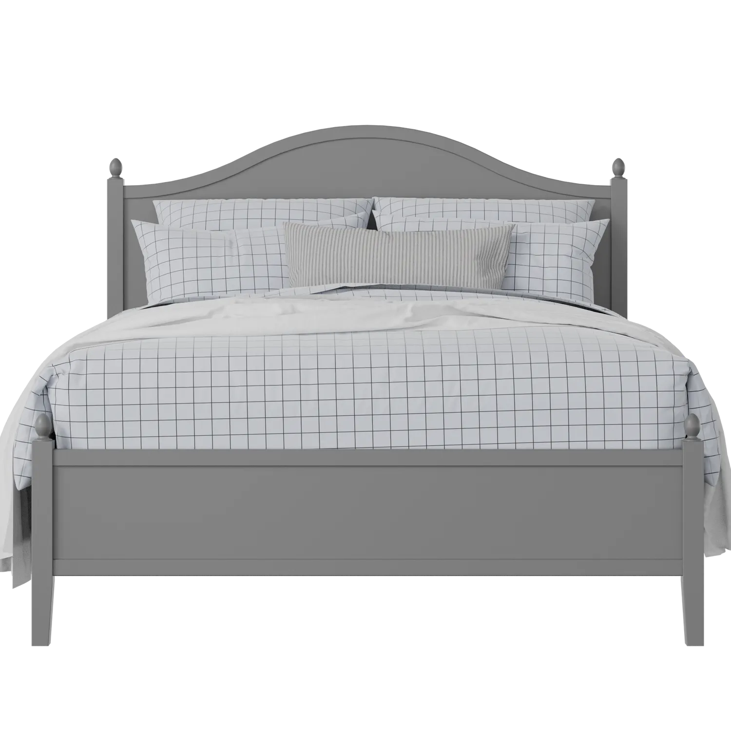Brady Slim painted wood bed in grey with Juno mattress