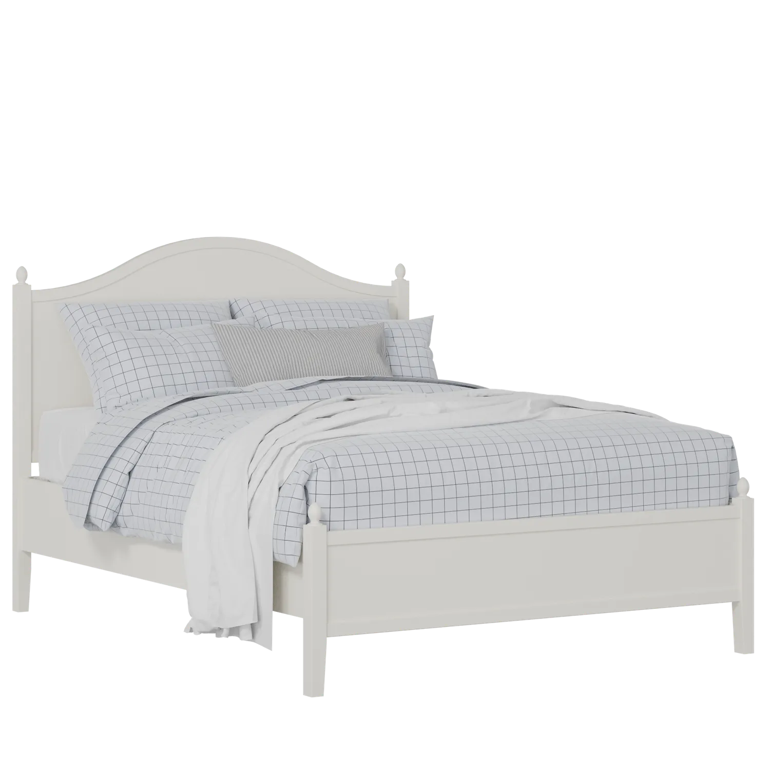 Brady Slim painted wood bed in white with Juno mattress