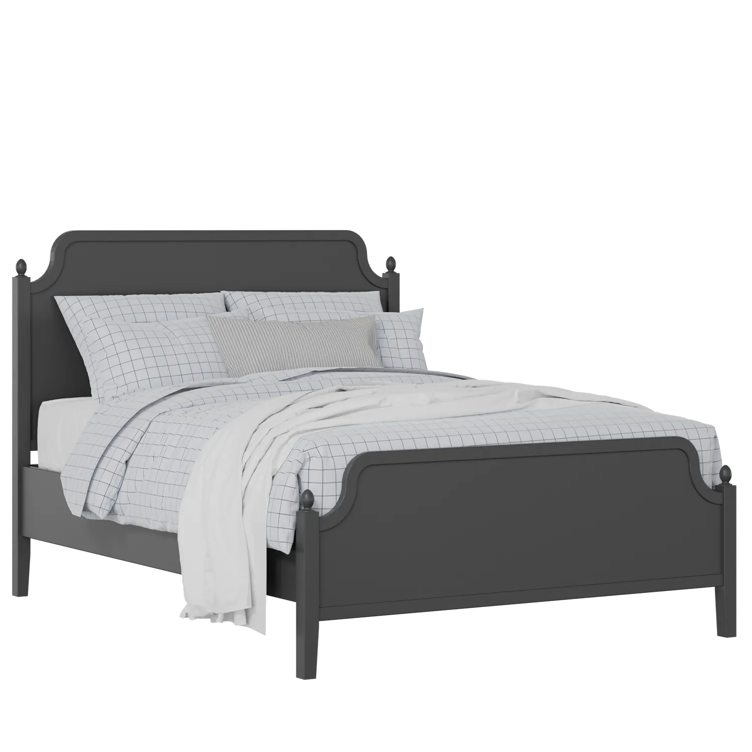 Bronte painted wood bed in black with Juno mattress