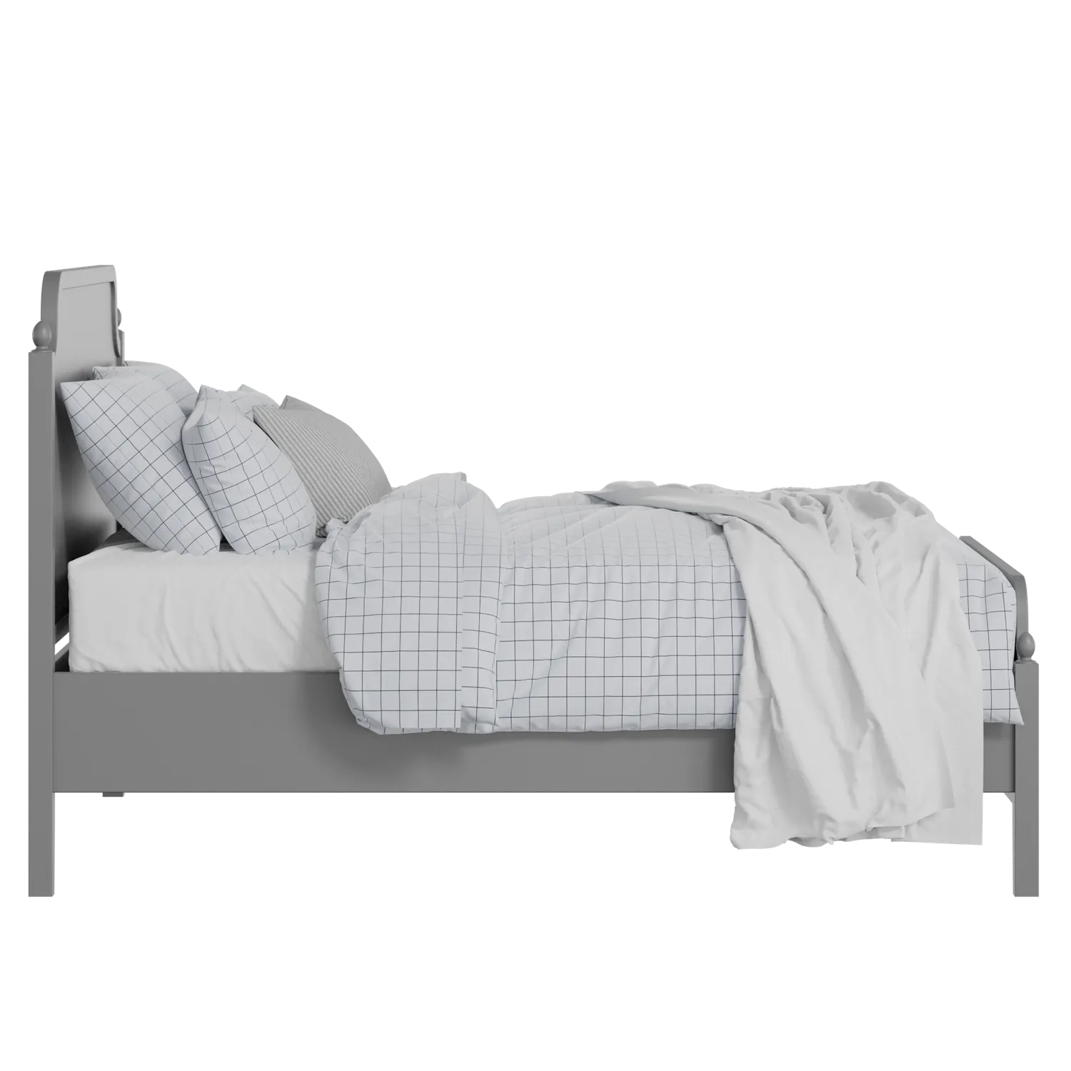 Bronte painted wood bed in grey with Juno mattress