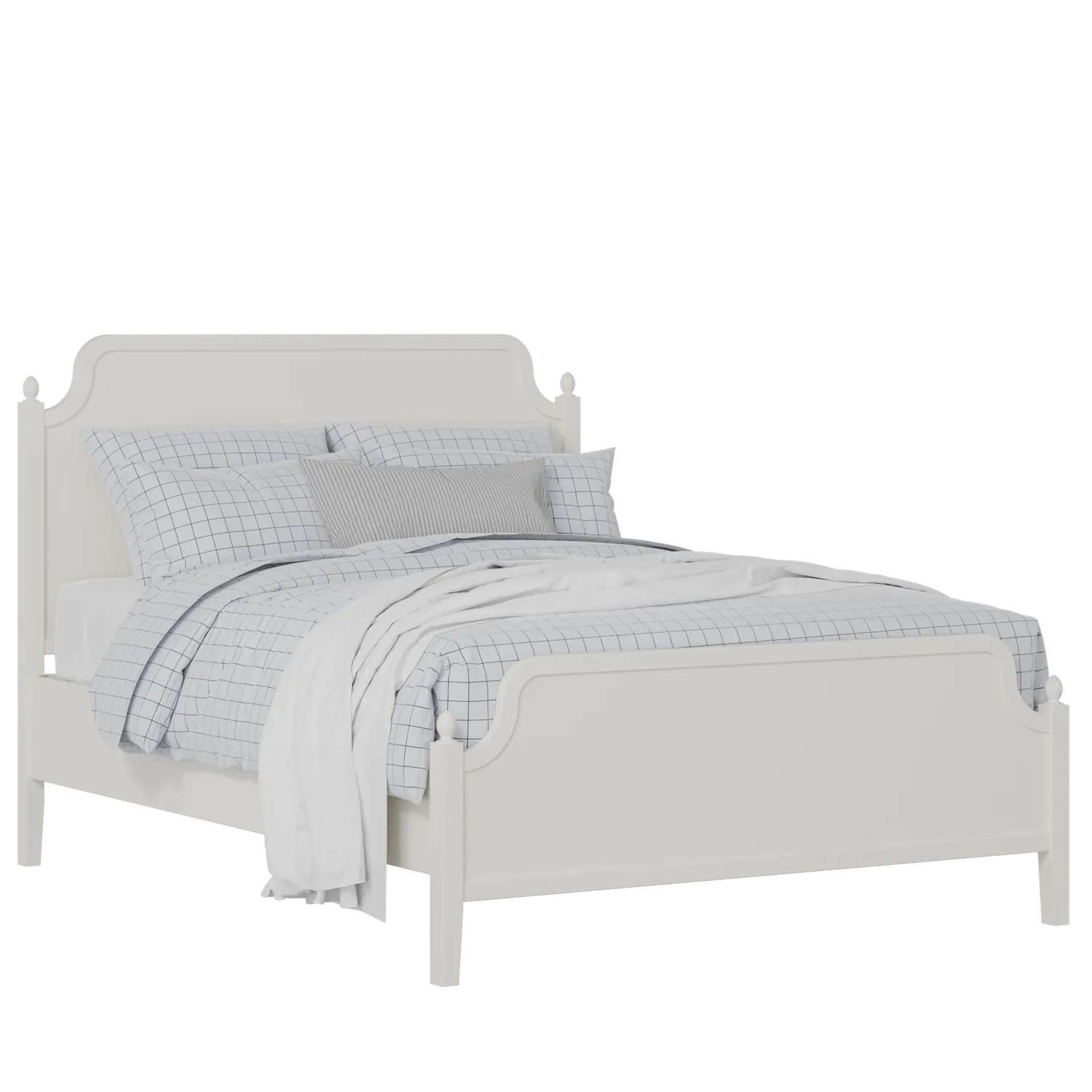 Bronte painted wood bed in white with Juno mattress