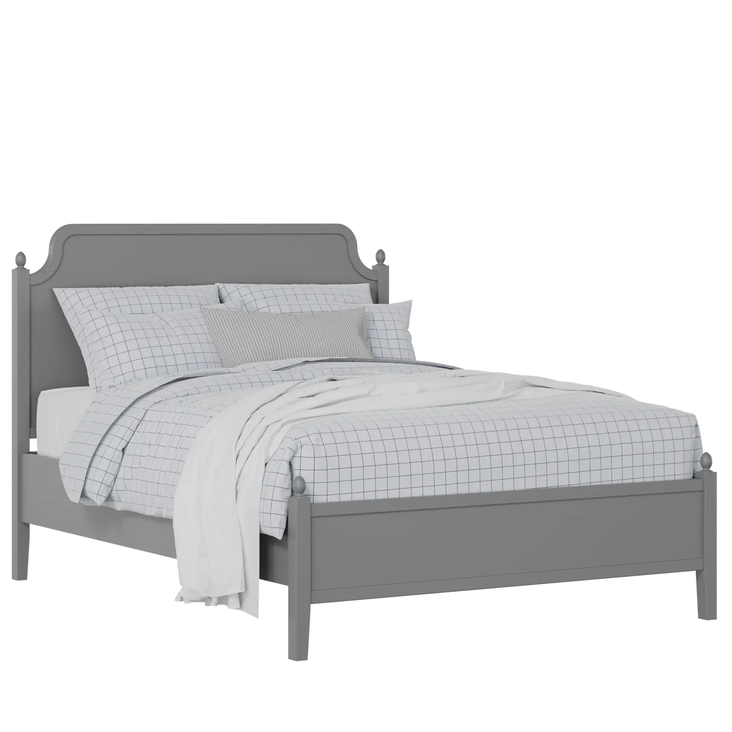 Bronte Slim painted wood bed in grey with Juno mattress