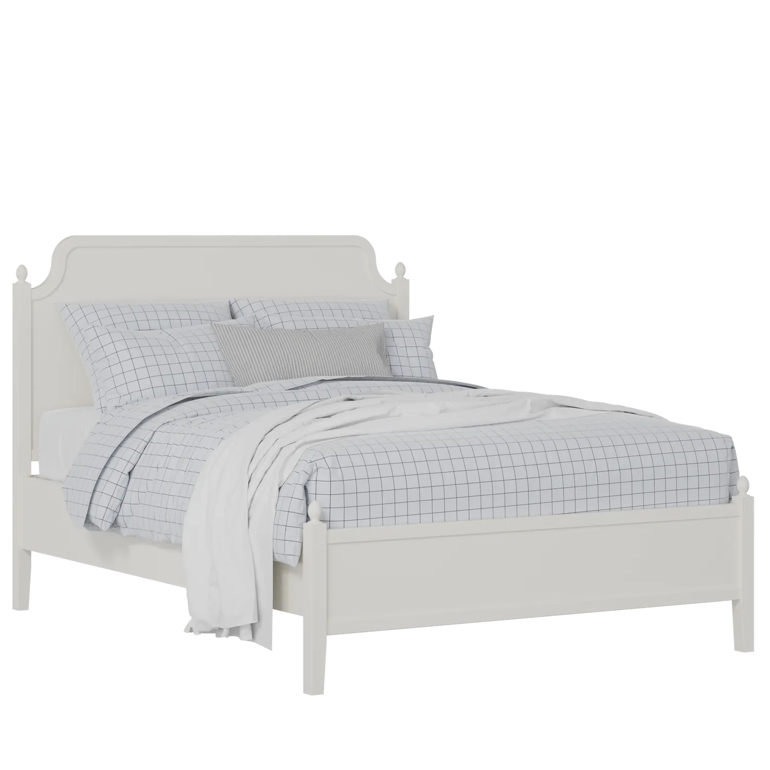 Bronte Slim painted wood bed in white with Juno mattress