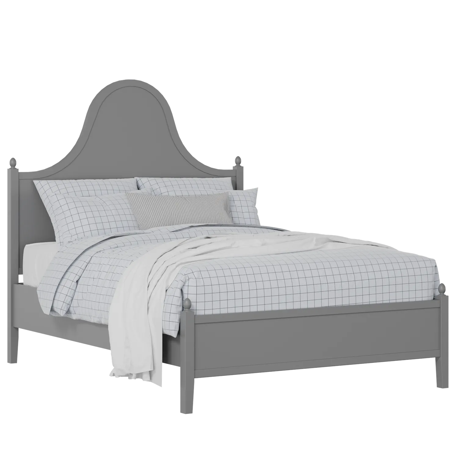 Bryce painted wood bed in grey with Juno mattress
