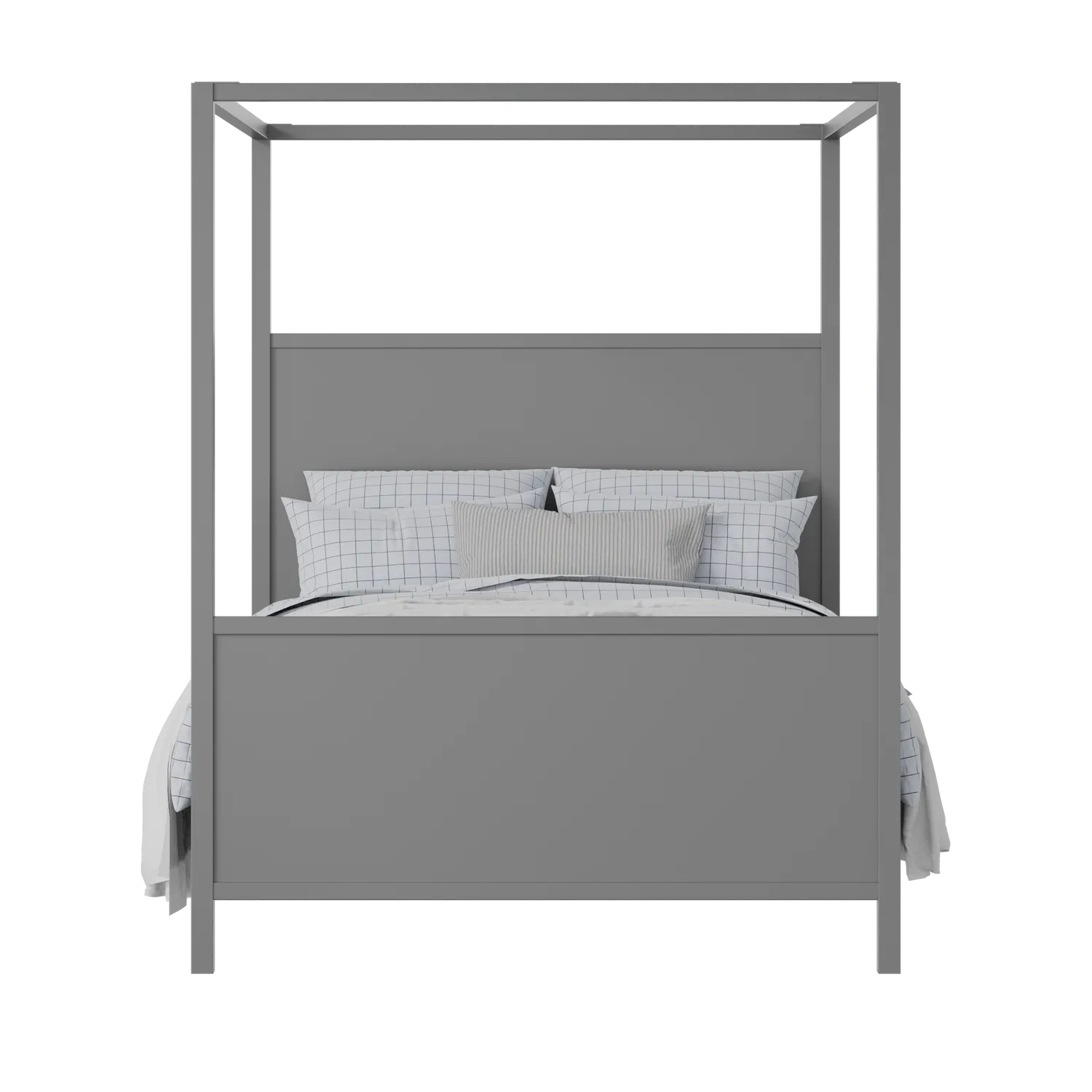 Byron painted wood bed in grey with Juno mattress