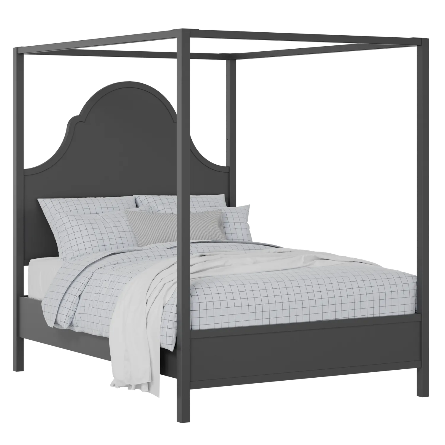 Joyce painted wood bed in black with Juno mattress