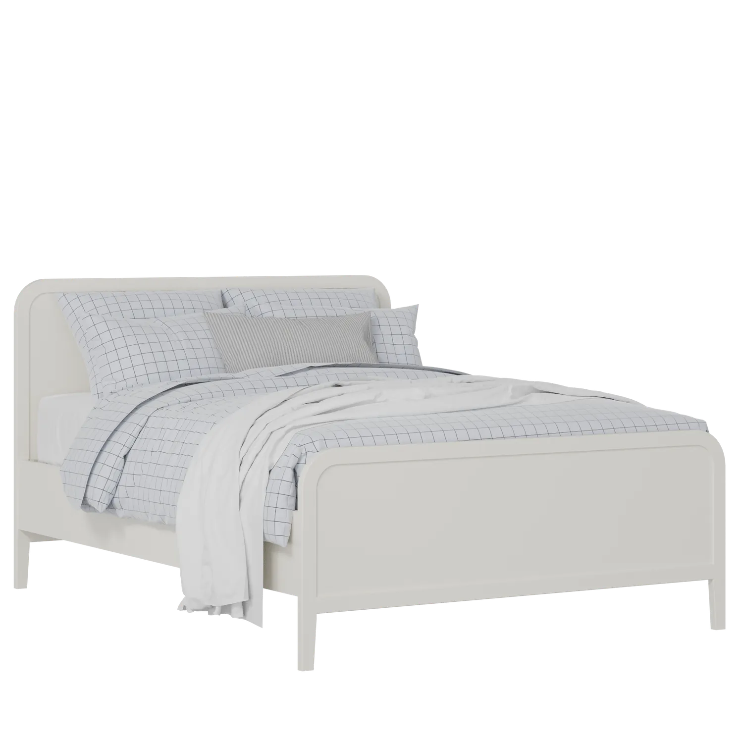 Keats lit en bois peint en blanc avec matelas