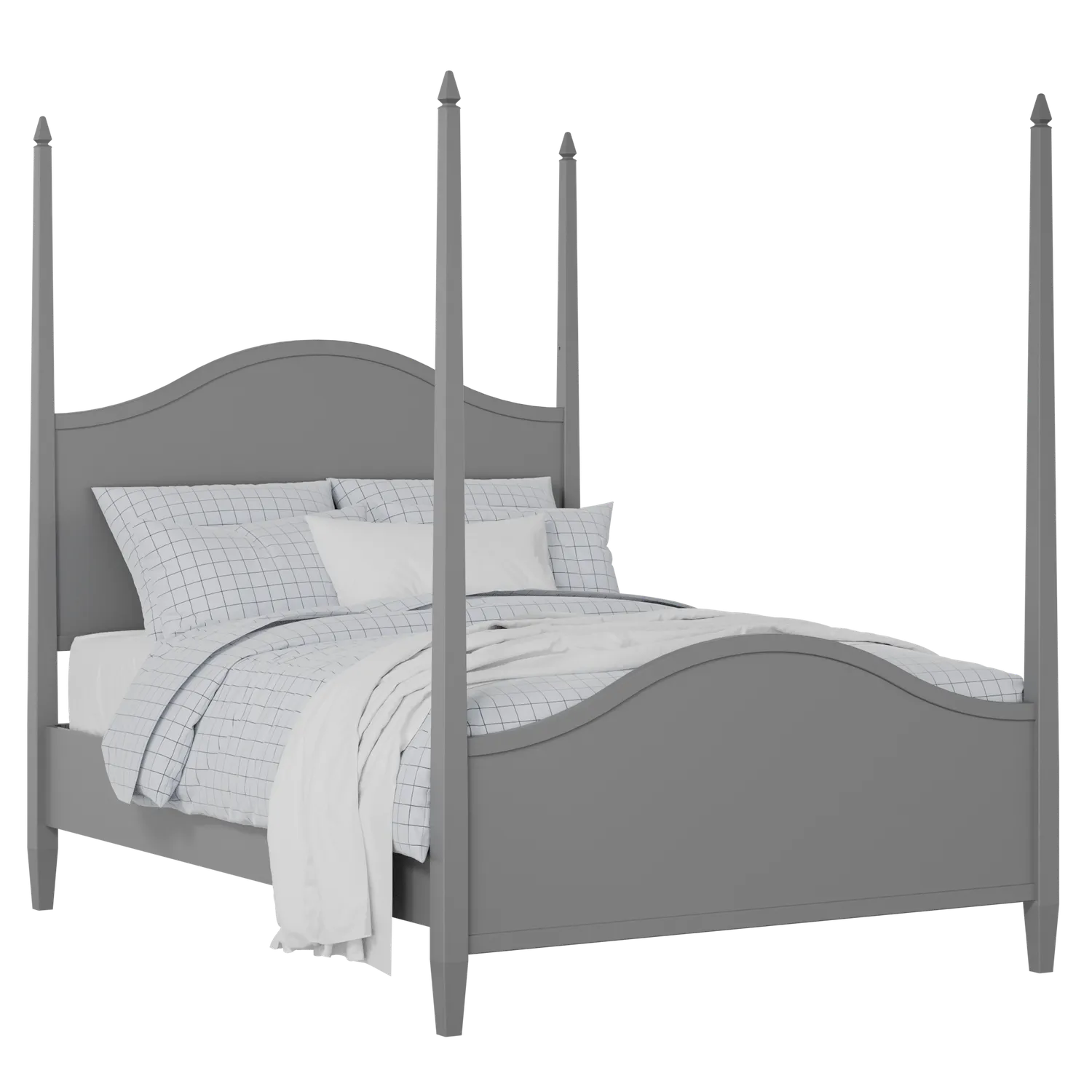 Larkin painted wood bed in grey with Juno mattress