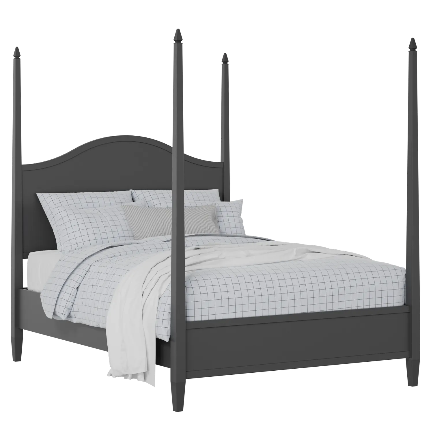 Larkin Slim painted wood bed in black with Juno mattress