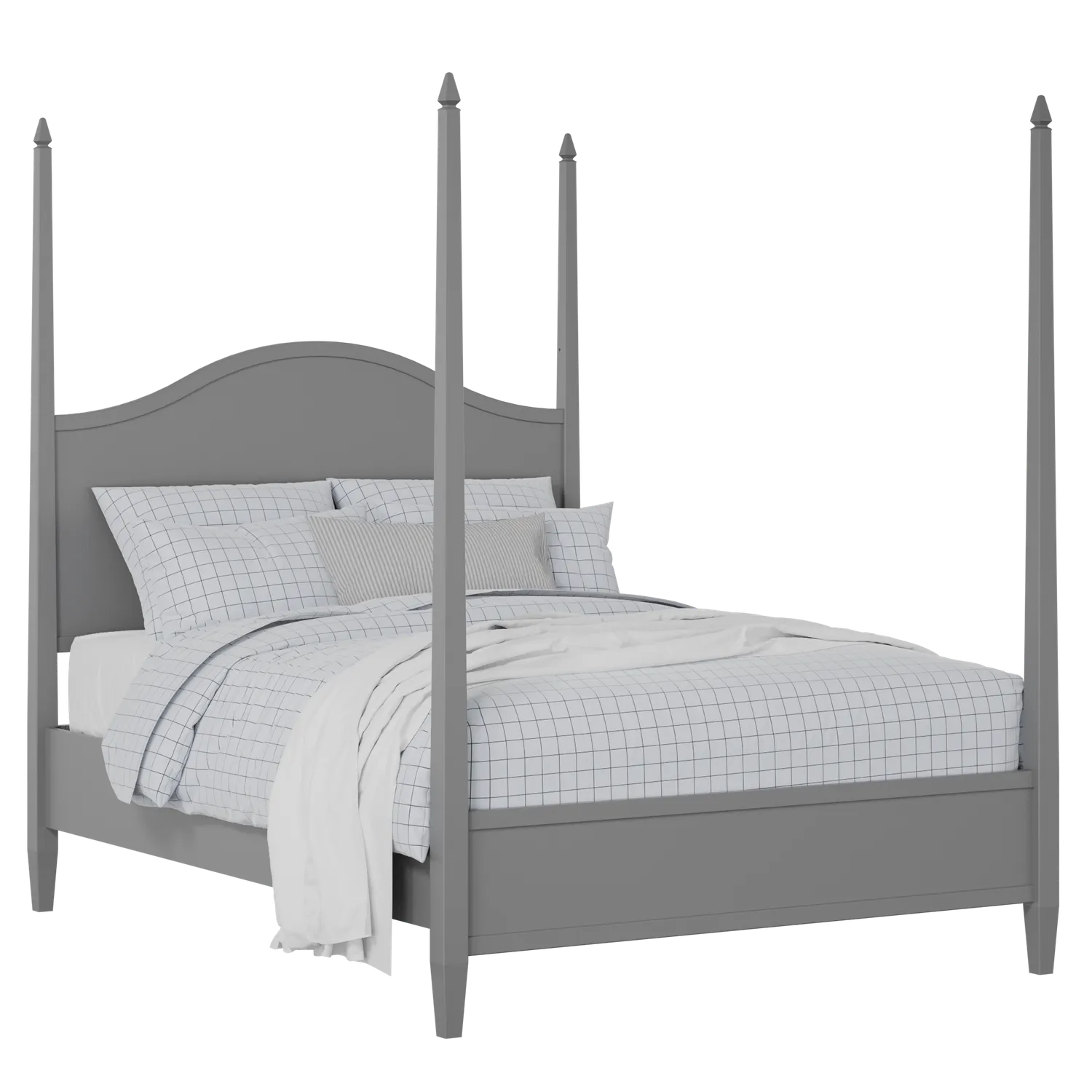 Larkin Slim painted wood bed in grey with Juno mattress