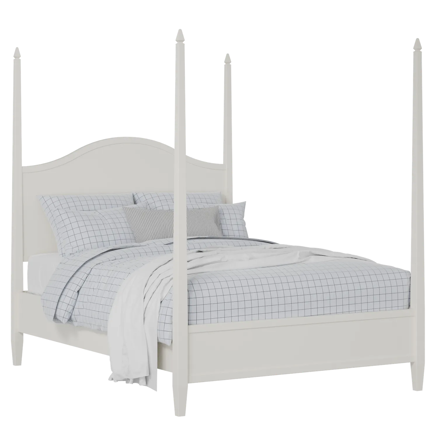 Larkin Slim painted wood bed in white with Juno mattress