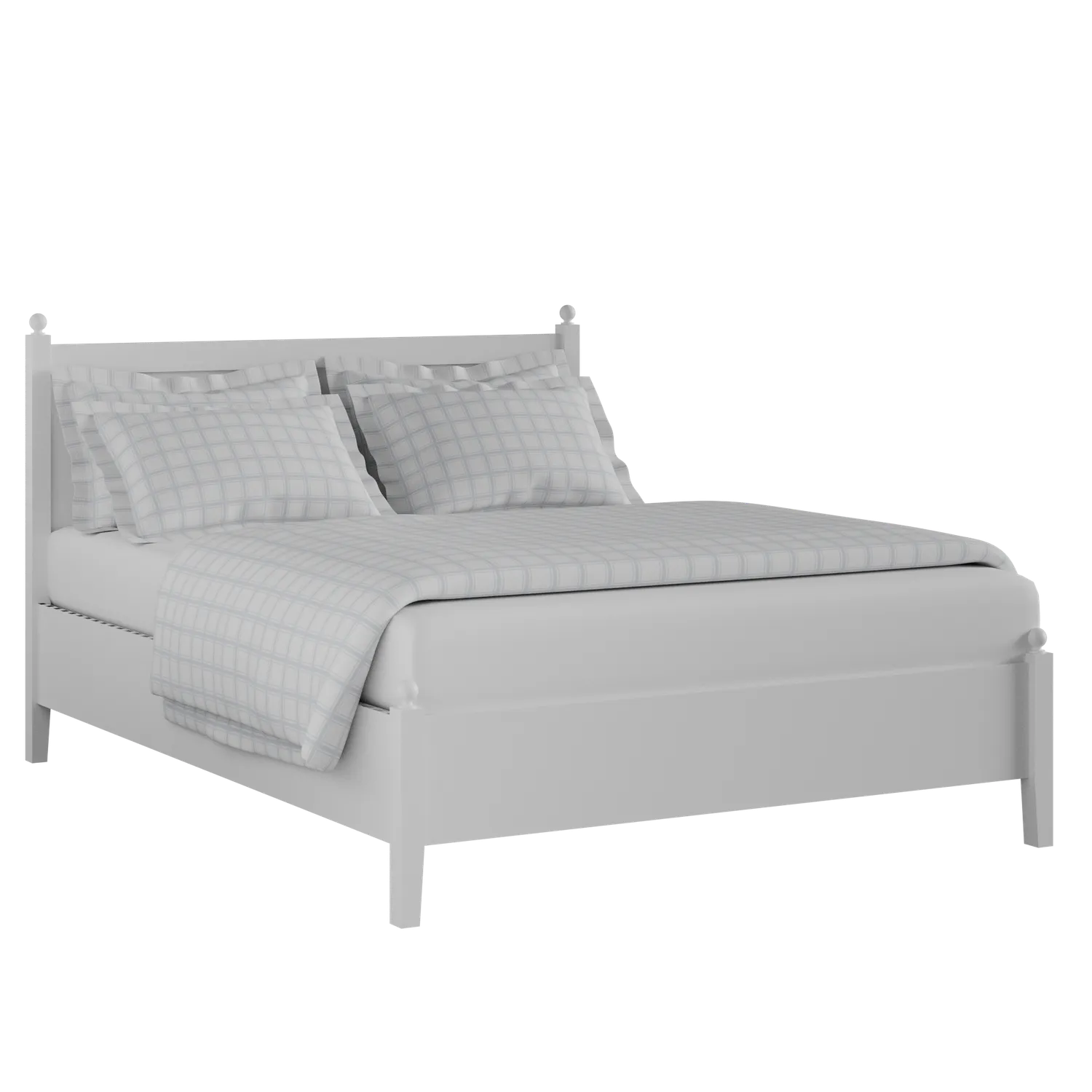 Marbella Low Footend Painted painted wood bed in white with Juno mattress