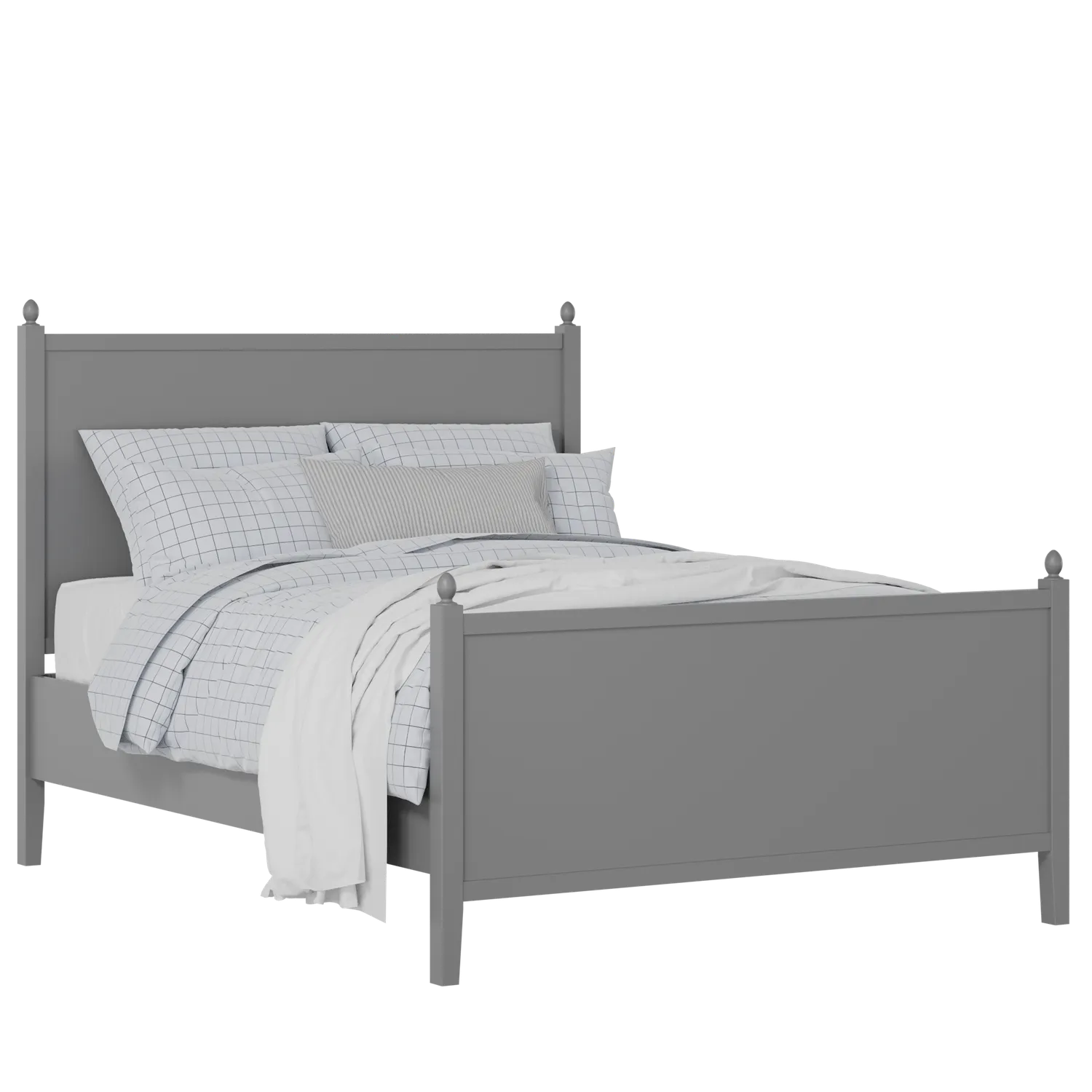 Marbella painted wood bed in grey with Juno mattress