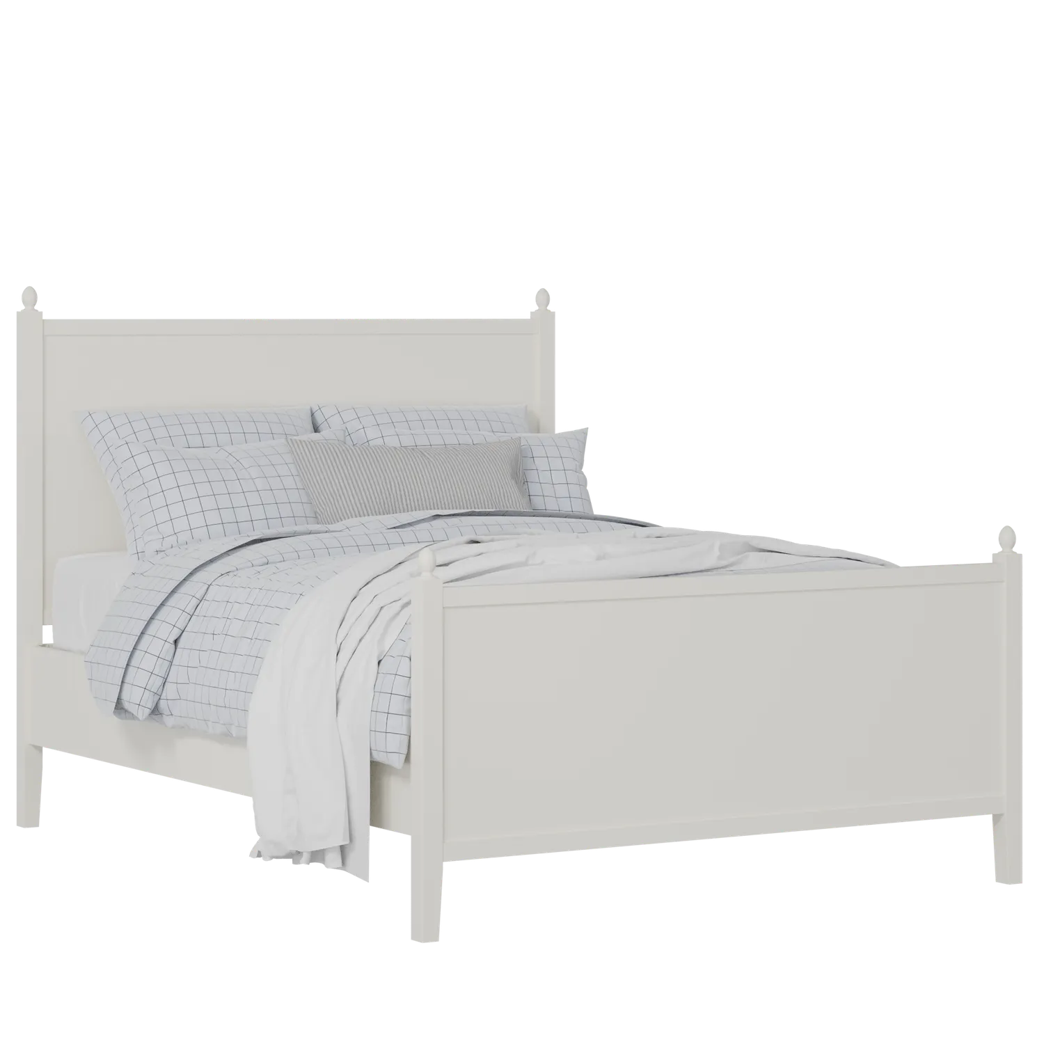 Marbella painted wood bed in white with Juno mattress