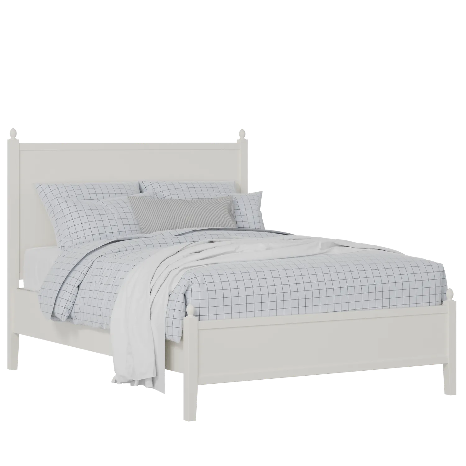 Marbella Slim painted wood bed in white with Juno mattress