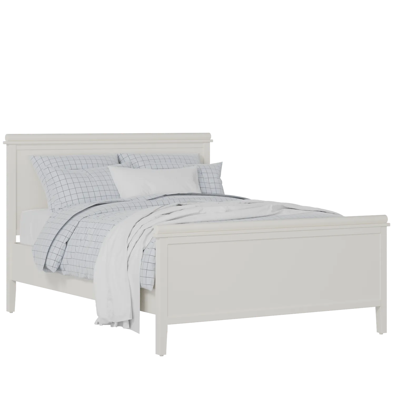 Nocturne lit en bois peint en blanc avec matelas